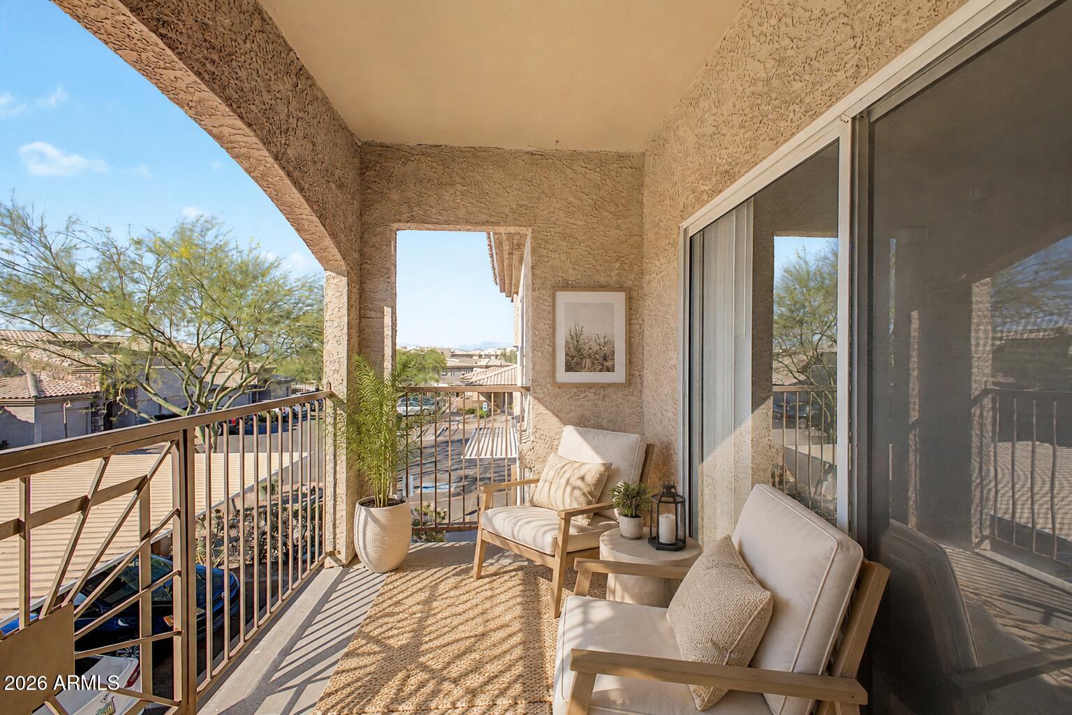 Darling 2 bed/2 ba condo in the heart of Fountain Hills! This inviting 2nd-floor unit offers a desirable split layout with two spacious bedrooms, each with its own full bath. Bright living area, functional kitchen and a private balcony create a comfortable lock & leave lifestyle. Enjoy resort-style amenities including a sparkling pool, community room & work-out facility. Fantastic location within walking distance to Starbucks, grocery shopping, & sandwich shops, plus close to all the charm of Fountain Hills. Great full=time residence, winter getaway, or investment opportunity! Fountain Hills is a natural fit for buyers wanting low-maintenance ownership, outdoor recreation, mountain views, golf, & proximity to Scottsdale/Mayo/airport access. Seller is offering a $5,000 buyer credit toward closing costs, plus an additional $5,000 price reduction for an accepted offer that closes on or before June 30th, 2026. A great opportunity for buyers looking to lower upfront costs and secure added savings