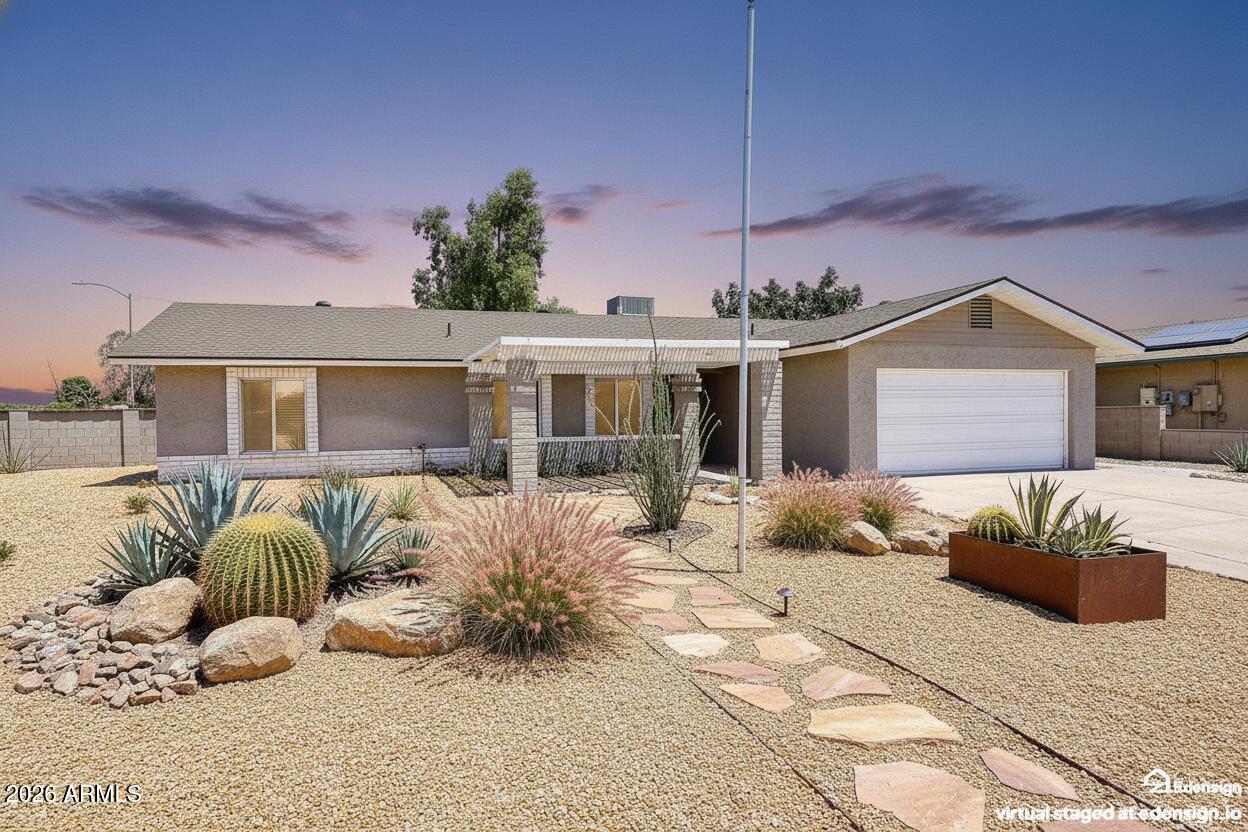 Clean, elegant, and functional 2026 Remodel on ¼-acre corner lot that backs to acre property for added privacy! Solid block home, open split floorplan - 3 bdr+ office OR 4th bedroom - 2 full bathrooms. New sustainable waterproof wood laminate flooring throughout and new interior paint. Kitchen boasts large new island with front and back cabinets for added storage, apron-sink. and mixed metal hardware. Deep pantry too. Primary suite w/walk-in closet, new dual-sink vanity, walk-in shower, tiled accents, lighting and hardware. Second bath has new dual-sink vanity, new tub/shower, tile, black/oiled bronze hardware & lighting. Interior doors updated with matte black hardware. 2025 HVAC air filtration system, 2025 water heater and pressure relief valve. 2024 Full Roof... 2026 new sewer line. 2021 new windows. Washer/Dryer conveys. NO HOA. New low-maintenance front landscape plus patio pergola, ideal for watching sunsets. Extended covered back patio & pavered patio for entertaining and a large shade tree that sings in the breeze. Shadow Mountain and Lookout Mountain views make this your personal serenity. Enjoy hiking? With a 3-minute drive, you can explore the nearby trailhead. Venture to reimagined Paradise Valley Mall, Desert Ridge, High Street, or Kierland to dine and shop 'til you drop. Convenient commuting close to the (51) and the (101). Seller is an active, licensed real estate agent in the state of Arizona.
*Please note, some images have been virtually staged.