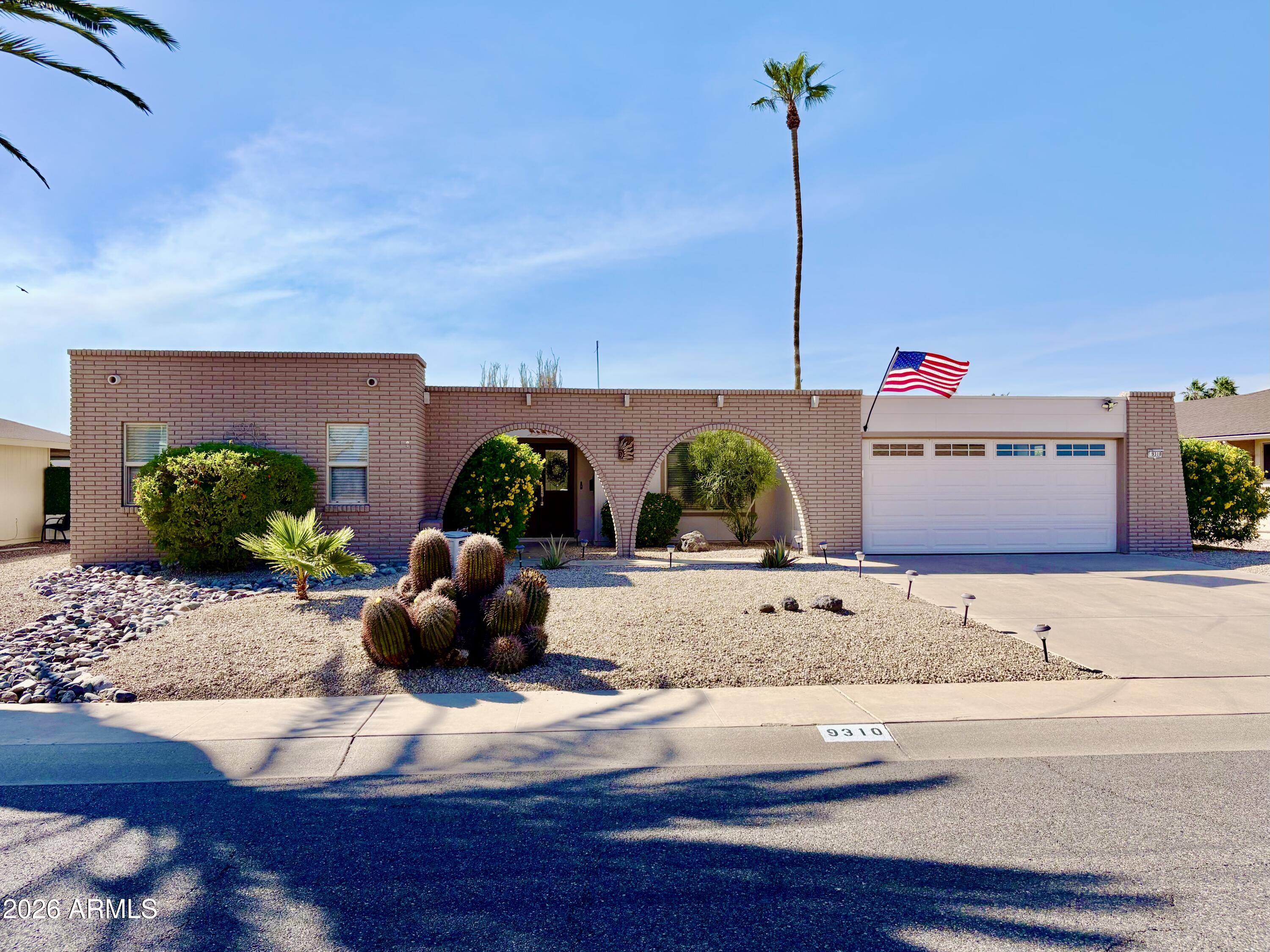 Welcome to this beautifully maintained home in Sun City's desirable 55+ active adult community. This 2-bedroom, 2-bath residence features an upgraded kitchen with breakfast nook, an inviting Arizona room, and an extended indoor laundry room offering added convenience and storage.

Step outside to an exceptional backyard designed for entertaining and enjoying Arizona's beautiful weather. The sparkling pool with a tranquil water feature, along with the large covered patio, creates the perfect setting for relaxing or hosting guests year-round. Pride of ownership is evident throughout this well-cared-for home.

Enjoy all that Sun City has to offer, including golf courses, recreation centers, swimming pools, fitness facilities, and a wide variety of clubs, activities, and social events.