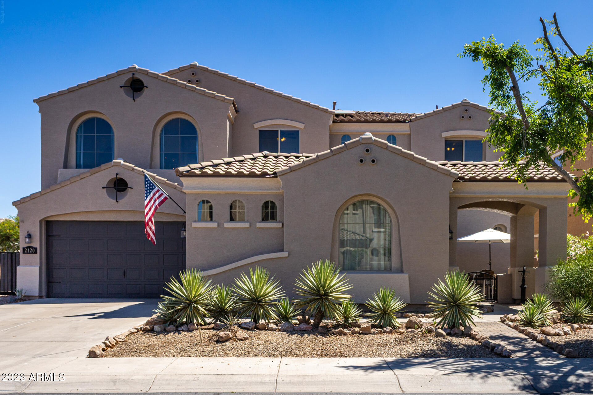 Enjoy upscale spacious living in this 6 bedroom, 3.5 bath home with 4091 sq. ft. in an established neighborhood + a true resort-style backyard. New Roof 2025 & newer A/C's 2023. Front courtyard entry welcomes you into soaring ceilings + expansive living spaces designed for everyday comfort + entertaining. Kitchen features gas cooktop, large island, abundant cabinetry + walk-in pantry opening to family room. Spacious downstairs primary suite offers convenience, w/spa like bath & backyard access. Additional downstairs room is ideal for den, home office or flex space + nearby powder room adds function. Upstairs includes extra living area + large laundry room. Backyard retreat features pool, built-in bar-style cabana + unique built-in features, plus huge storage room! 3-car garage & more!