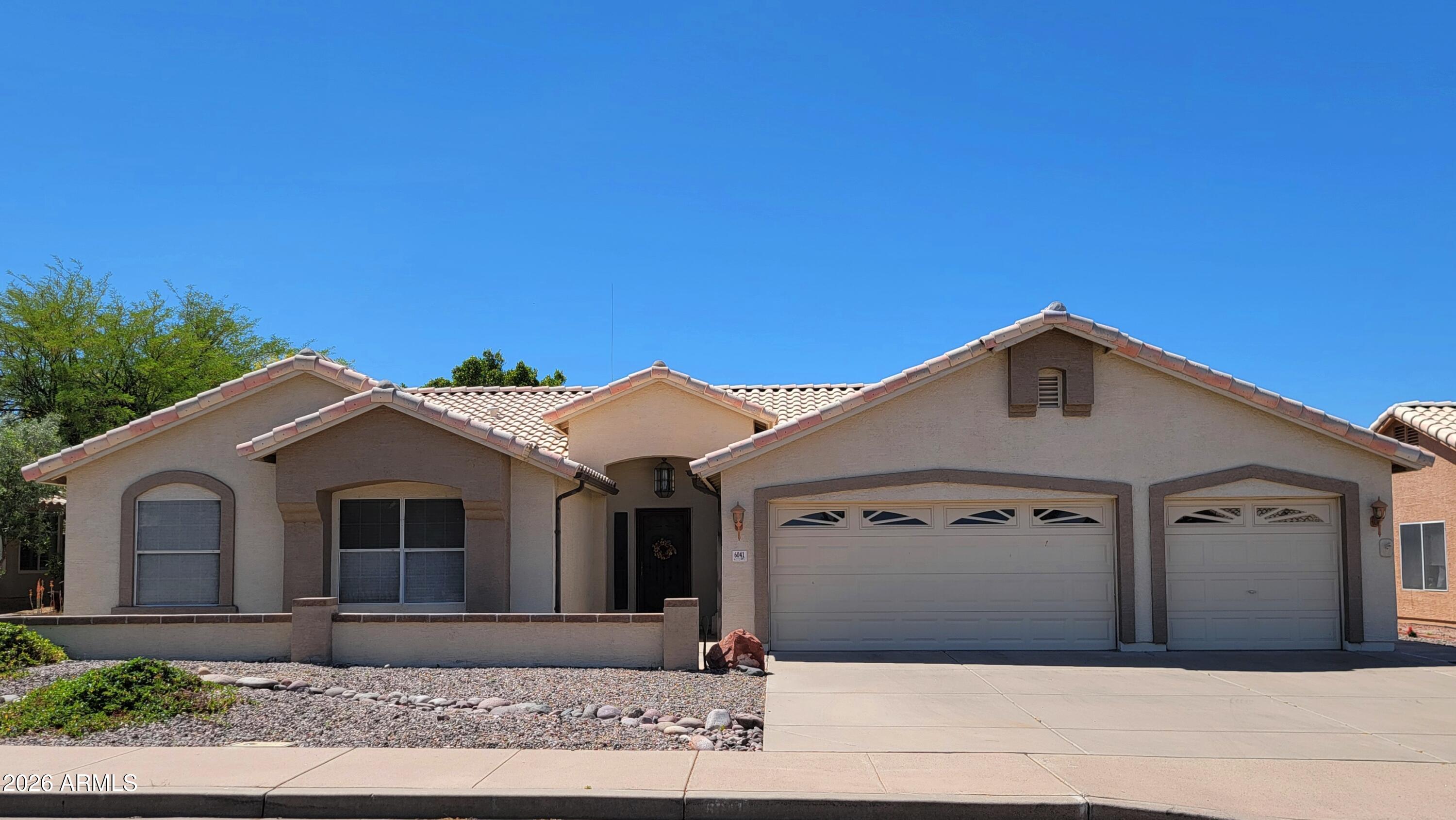No HOA, single-level, 3-car-garage, 3-bedroom 2-bath plus office space in the Red Mountain High School boundary. Large lot with full-length covered patio, mature landscape and shade tree in the back yard. Stainless steel appliances including refrigerator. Pull-out-drawer kitchen cabinets, tons of storage and granite counters. Large primary suite with view of the back yard. Primary bath features double sinks, separate shower and tub and large walk-in closet. Tile throughout with carpet in bedrooms 2 & 3. Listing Broker is related to owner.  Also for Rent