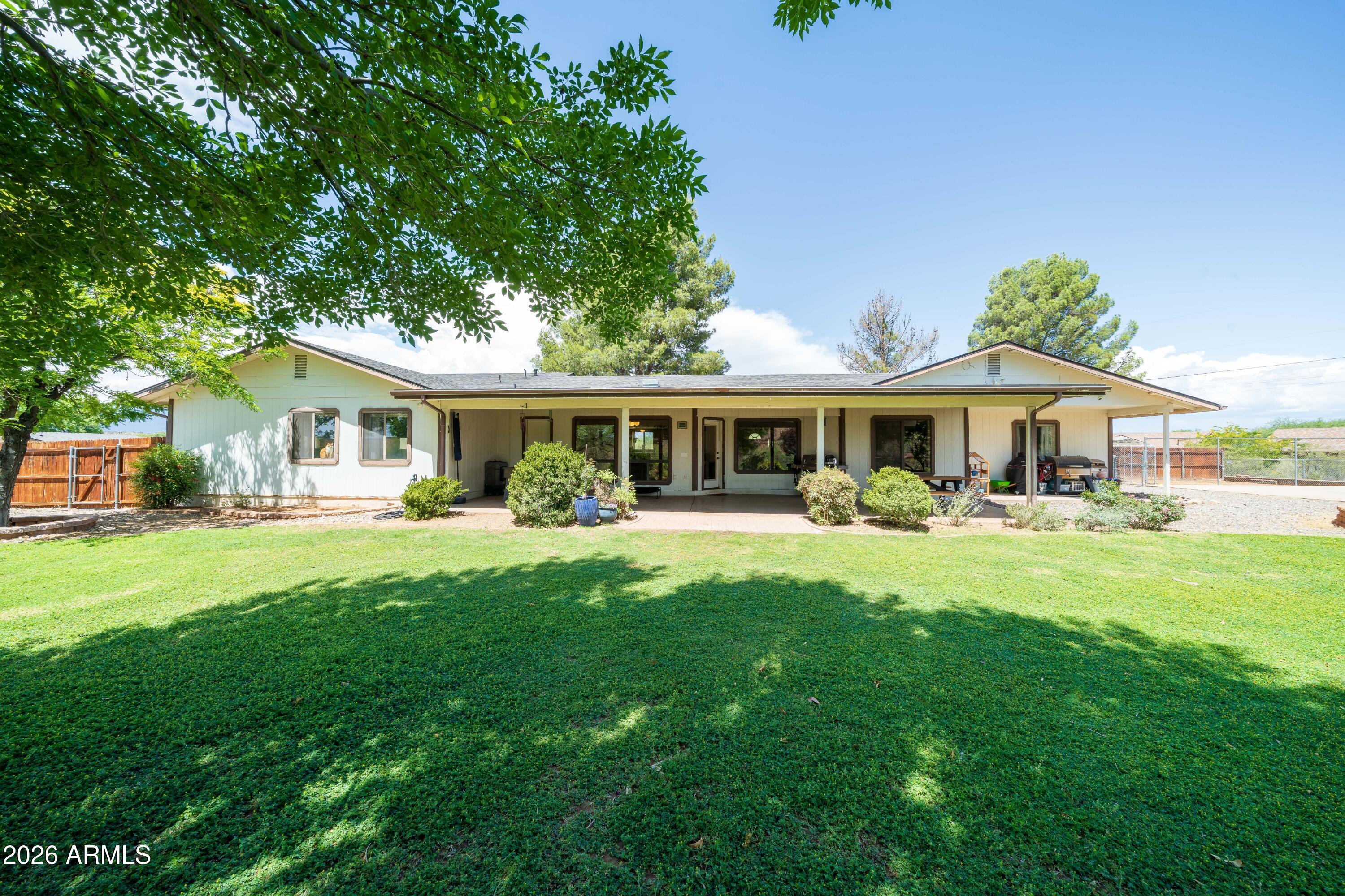 Welcome to 1599 S Aspaas Rd. sitting on approximately 1.85 acres in desirable Cornville. This beautiful
property offers the ideal blend of comfort, space, functionality, and flexibility. Featuring 3
bedrooms, with an additional potential 4th bedroom,2.5 bathrooms, and approximately 2,186
square feet, the home provides an inviting layout with generous living spaces and abundant
natural light throughout. An additional unfinished bonus space presents exceptional potential. This
space is ideal for a future game room, man cave or media room, This home features fully paid off solar for maximum efficiency and a new roof within the year. The property features multiple storage sheds, RV hookups and plenty of room to grow.