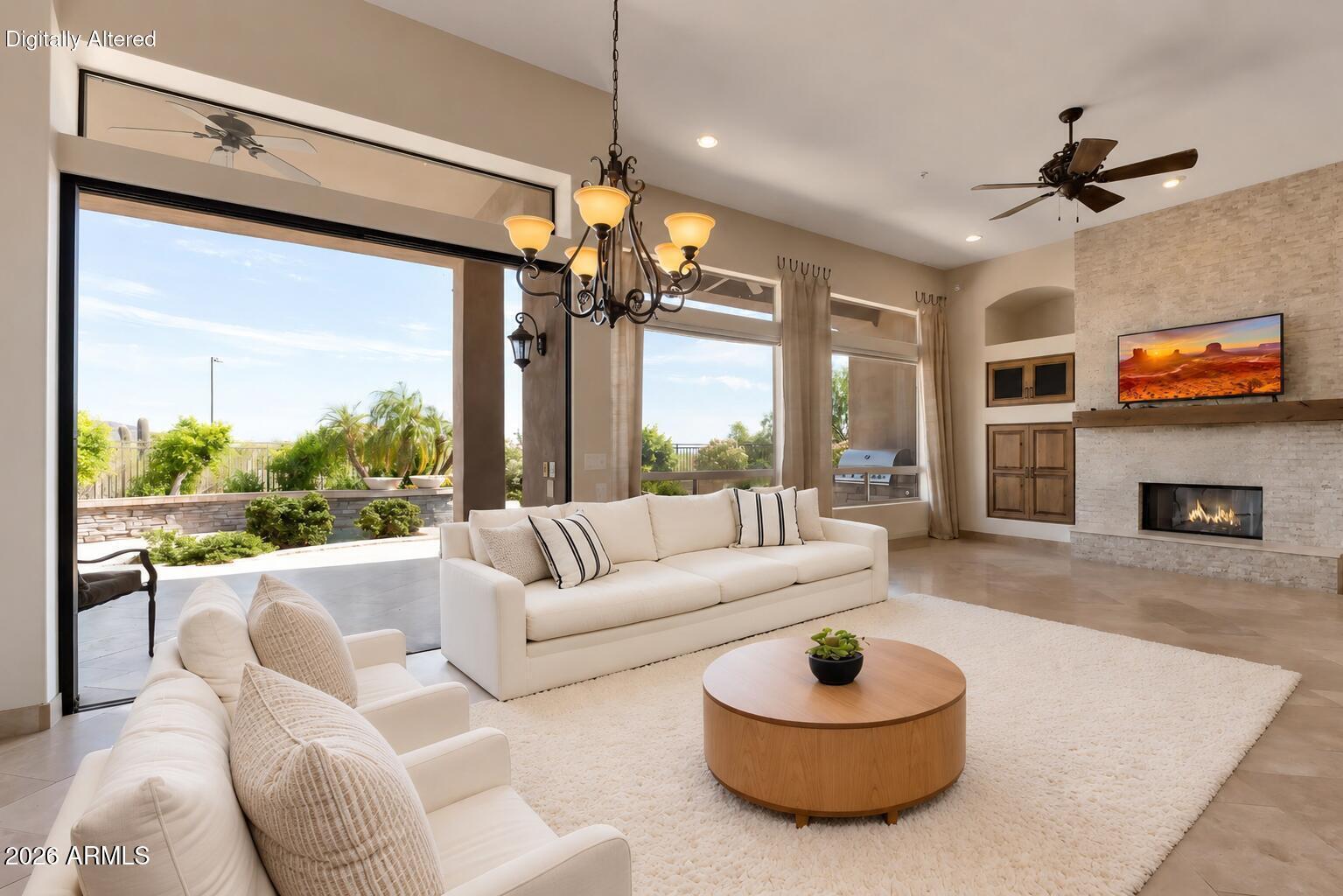Introducing one of the most exceptional homes in McDowell Mountain Ranch, offering unmatched size, design, and value at under $390 per square foot. Unlike anything else in the community, this stunning residence features 7 bedrooms, 5.5 bathrooms, dual primary suites, and a thoughtfully designed split floor plan ideal for multi-generational living or hosting guests.

The expansive open-concept layout flows seamlessly into a resort-style backyard oasis, creating the perfect setting for both everyday living and entertaining. A private executive office showcases custom built-in cabinetry, while the finished basement offers over 1,030 square feet of additional living space complete with its own elevator. Luxury finishes, generous living spaces, and breathtaking mountain views set this home apart. Located just a short walk from the McDowell Mountain Ranch Community Center, residents enjoy access to pools, tennis and pickleball courts, parks, trails, and a wide array of community amenities.

This is a rare opportunity to own one of the largest and most distinctive homes in all of McDowell Mountain Ranch.
