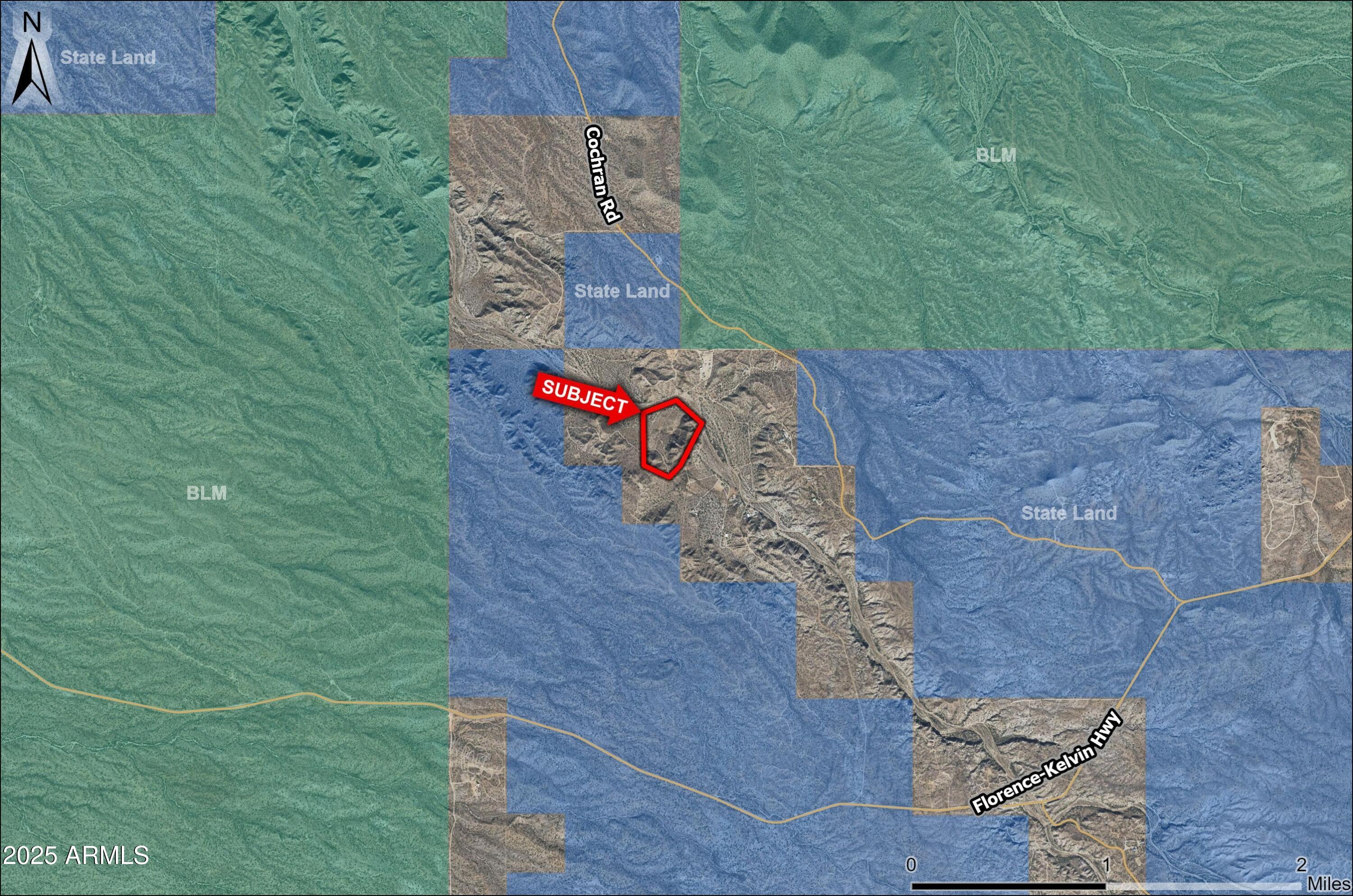 Property is located north of Florence Kelvin-Highway along Cozy Cove Road. Perfect opportunity for a small ranchette or private playground in the desert! Seller will consider terms (25% down, 9% interest, 5-year am., 3-year balloon, quarterly payments).