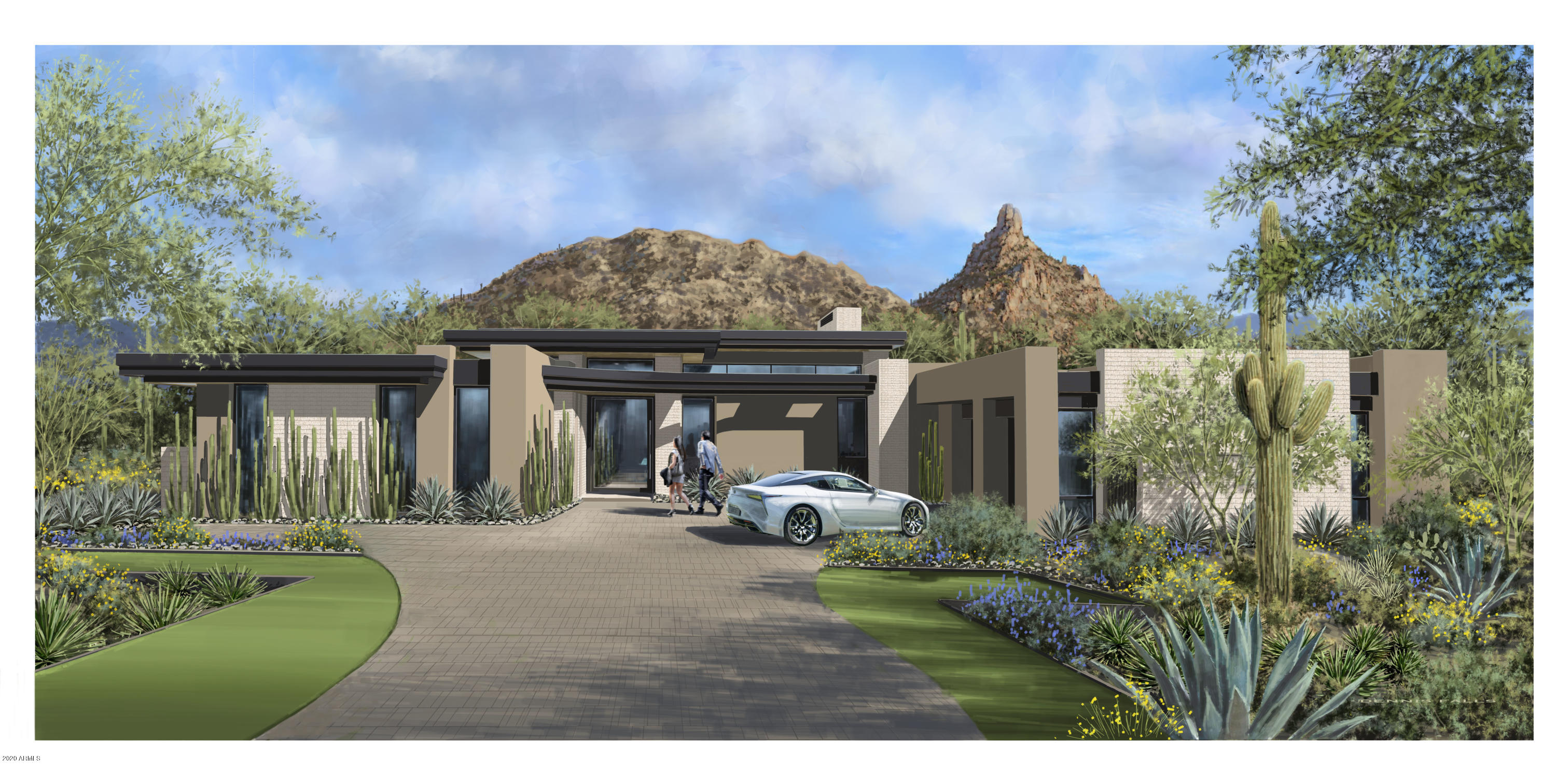 This 5900 model is designed by Swaback Architects and built by custom home builder Sonora West Development. Located on acre+ lots in the high Sonoran desert just south of Pinnacle Peak with spectacular mountain and city light views in the new swank gated community of Solitude. This 5900/sf Model has an open Great room floor plan with 4 beds + Office, 4 full + 2 half baths and a 3 car garage. Standard features include SubZero & Wolf appliances, pool and front & back landscape.