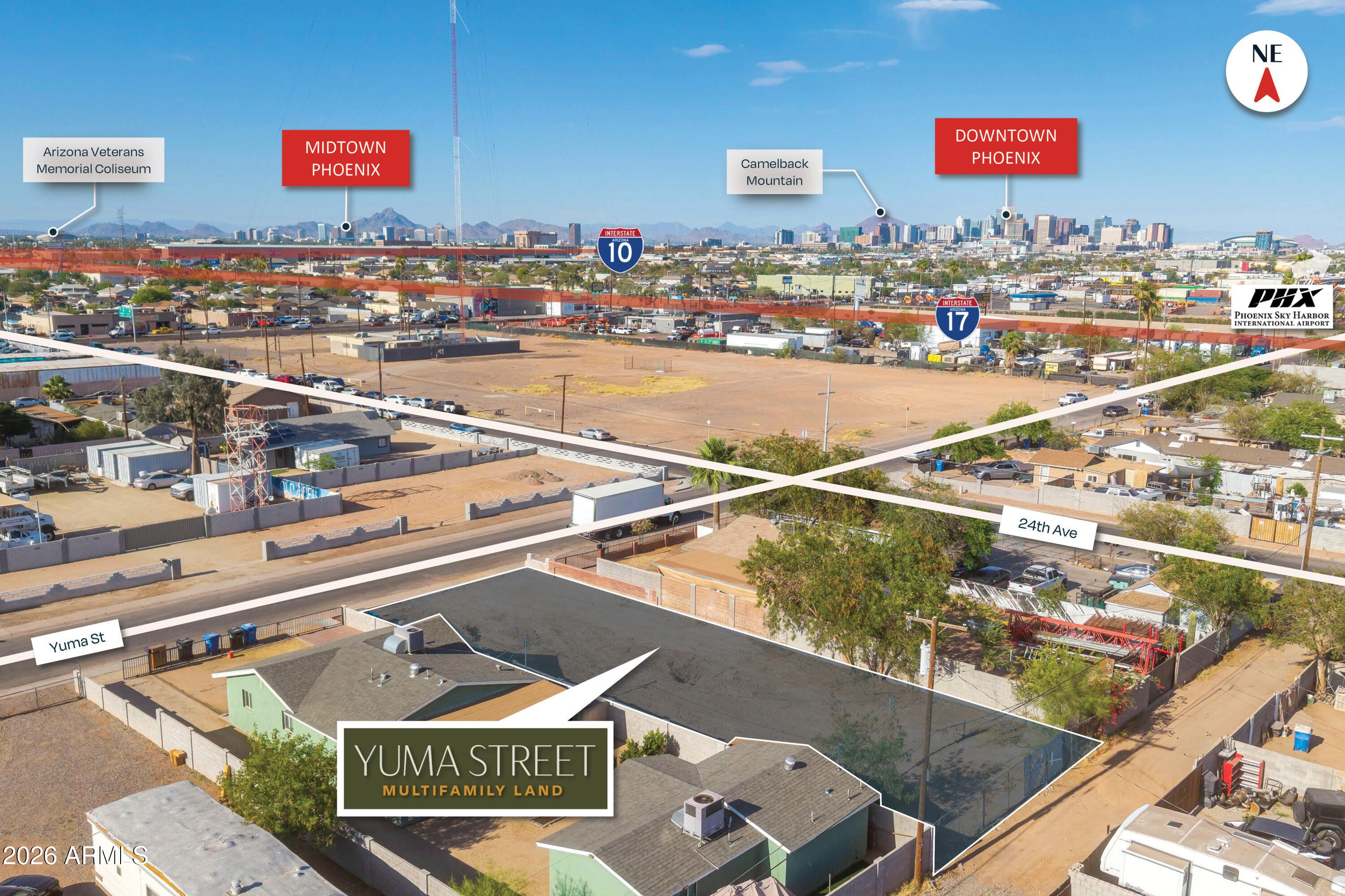 DUAL RENTAL POTENTIAL: Optimize cash flow by building two residential units on one lot, ideal for long-term rentals or Airbnb. PRIME LOCATON: Only 11 minutes (4.5 miles) from the heart of downtown Phoenix, providing excellent access to the city's top employers and nightlife, CONVENIENCE & ACCESS: 11 minutes from Phoenix Sky Harbor International Airport and immediate access to I-10 and I-17 freeways. HIGH-GROWTH AREA: Situated in a high-demand area with significant appreciation, perfect for investor portfolios. NO HOA RESTRICTIONS: Maximum flexibility with no homeowner association fees or restrictions. LENDER-OWNED.