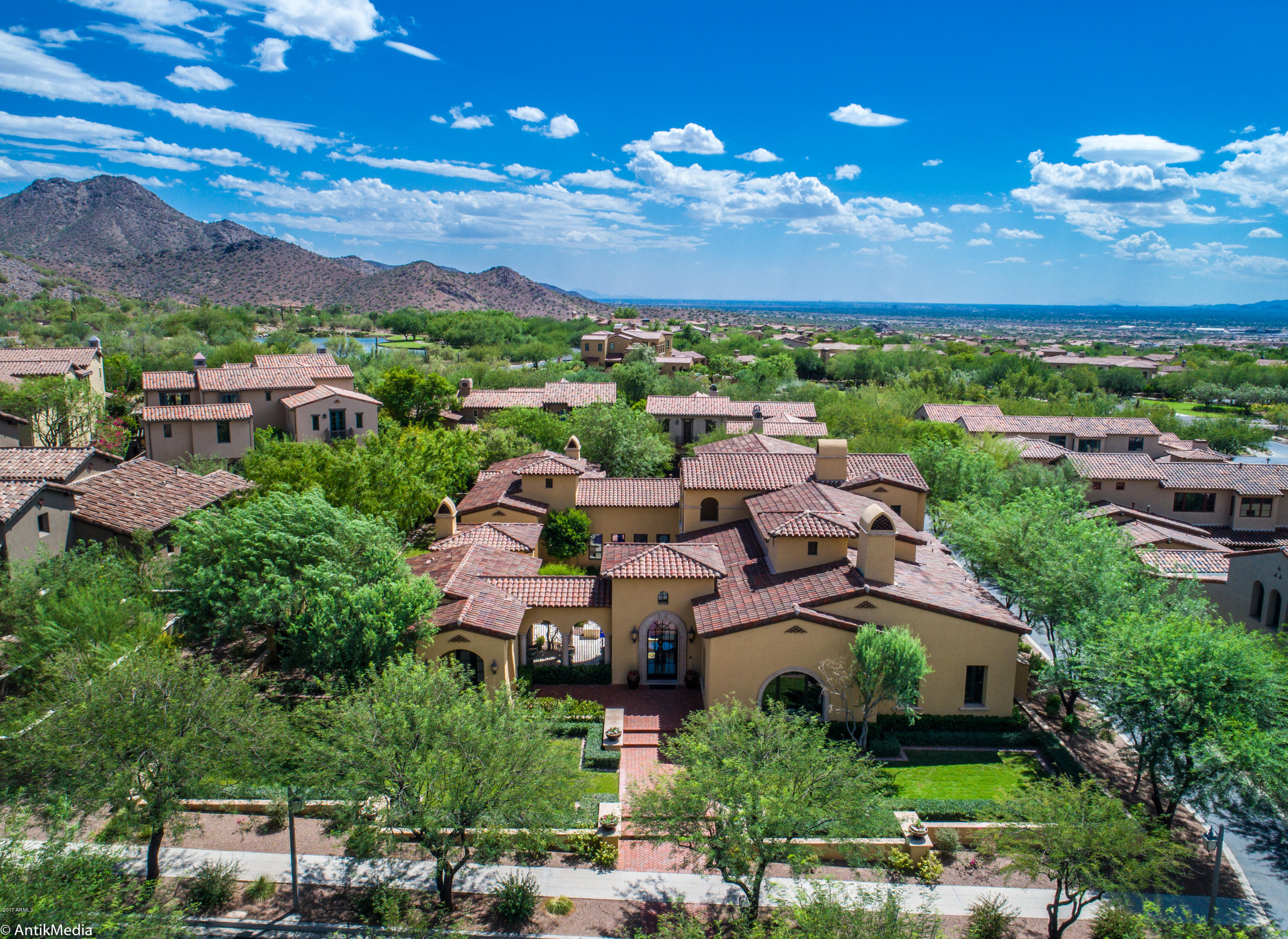STUNNING CUSTOM BUILD BY FORTE HOMES LOCATED IN NORTH SCOTTSDALE’S MOST EXCLUSIVE GUARD GATED COMMUNITY, SILVERLEAF. SITUATED ON A LARGE LOT IN THE PARKS & ADJACENT TO ETHEL’S GARDEN THIS SPECTACULAR MEDITERRANEAN MASTERPIECE FEATURES 7,298 SQ. FT., 5 HUGE ENSUITE BEDS, 5.5 BATHS, GORGEOUS MOUNTAIN VIEWS, MEDIA ROOM, GREAT ROOM, OFFICE, CASITA W/SEP ENTRANCE, 3 CAR EXTENDED & EXTRA WIDE GAR. W/BI’S & EPOXY FLOORING, SOARING CEILINGS, GOURMET KITCHEN & BUTLER’S PANTRY &  STONE FIREPLACES T/O. THE MASTER RETREAT FEATURES A SITTING ROOM, COFFEE BAR, HIS/HERS CUSTOM CLOSETS W/LAUNDRY & COZY FP!  LIVE OUTDOORS & ENJOY THE AMAZING OUTDOOR KITCHEN, HEATED POOL/SPA, CABANA W/FIREPLACE & OUTDOOR ENTERTAINMENT. WALK TO THE SILVERLEAF CLUB  OR HAVE A PICNIC AT THE LAKE!  CALL FOR A PRIVATE VIEWING!