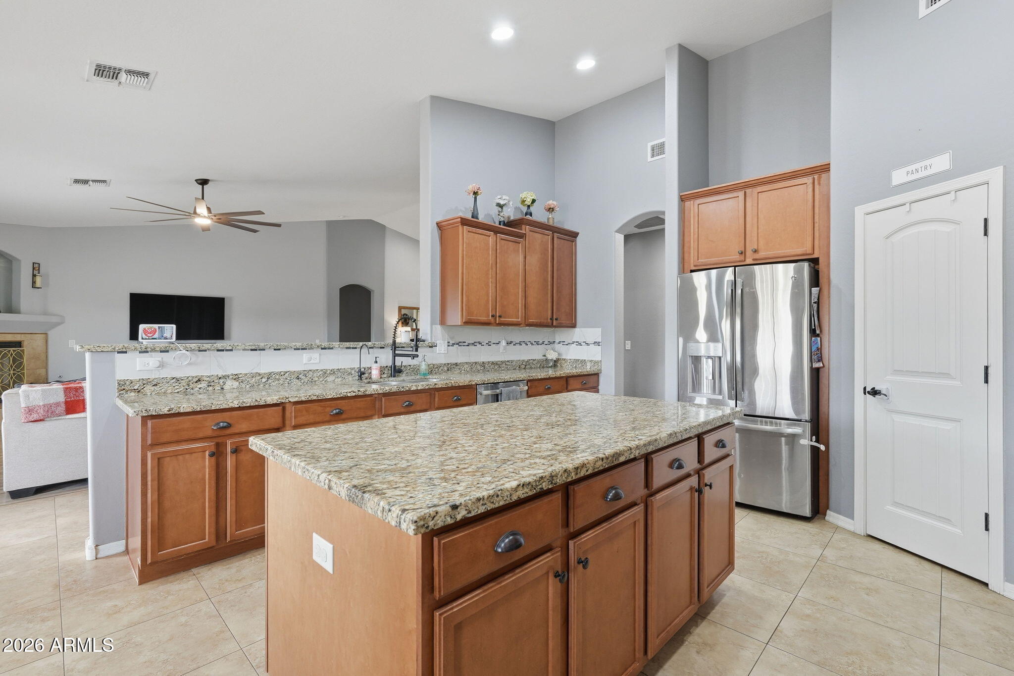 Enjoy slightly cooler temps, privacy, space, and versatility with this beautifully maintained 4 bedroom, 4 car garage home on 1.17 acres in desirable New River - no HOA. With an open split floor plan, the layout offers both comfort and functionality for everyday living and entertaining. The upgraded kitchen features granite countertops that extend throughout the home including all bathrooms & laundry room. Bring your toys, RV or horses the no-climb fully fenced yard provides security and flexibility. The massive extended 4 car garage offers approx. 1000 sq ft of space for vehicles & storage. Step outside and enjoy peaceful dark skies, perfect for stargazing. The backyard also features an enclosed garden - perfect for gardening or even chickens. Come see in person!