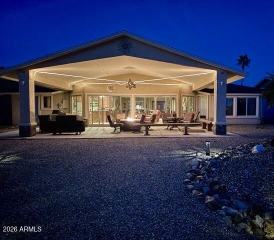 Golf course living at its best - this spacious Sun City home sits on the fairway with sweeping views of the Willowbrook course and stunning Arizona sunsets.  Designed for both comfort and entertaining, the open concept layout features a large kitchen with custom cabinetry, oversized island and seamless flow into the main living areas.  Enjoy two generously sized bedrooms, 2.5 baths for added guest convenience and multiple spaces to relax or host. Step outside to your covered patio and take in peaceful mornings overlooking the green.  Situated on a quarter-acre lot with low-maintenance desert landscaping, this home offers the perfect blend of space, privacy and the sought after Sun City lifestyle.  Ideal for full-time living or a seasonal retreat - move in ready and priced to sell.