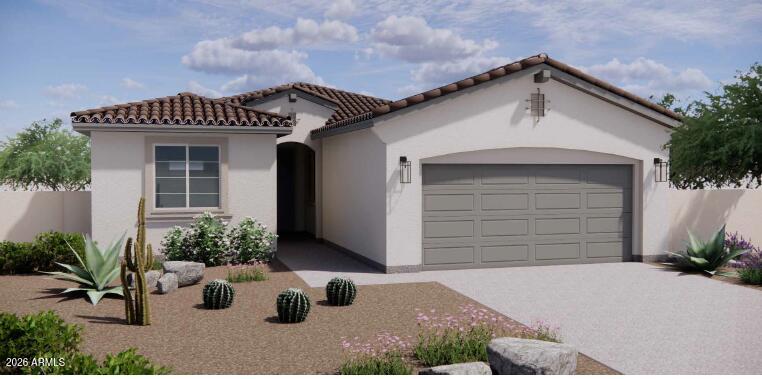 Amazing To Be Built new home.  Select your homesite with views of the White Tank Mountains.  Beautiful open floor plan that has 3 bedrooms, 2 bathrooms, Flex Room & a 3-car tandem garage.  You won't be disappointed with the large great room, & beautiful kitchen with your selection of  cabinets, and counters & stainless-steel appliances.  The kitchen island is MASSIVE and overlooks the great room, perfect for entertaining.  Owner's suite is located off the back of the home with dual sinks & walk-in closet.  The secondary bedrooms are large, spacious flex room is perfect for a den, home office or playroom.   Included oversized covered patio.  Buyers can select all options for a gourmet kitchen, 4 bedroom, flooring etc. SELLER IS offering fantastic incentives for financing or rate buy down