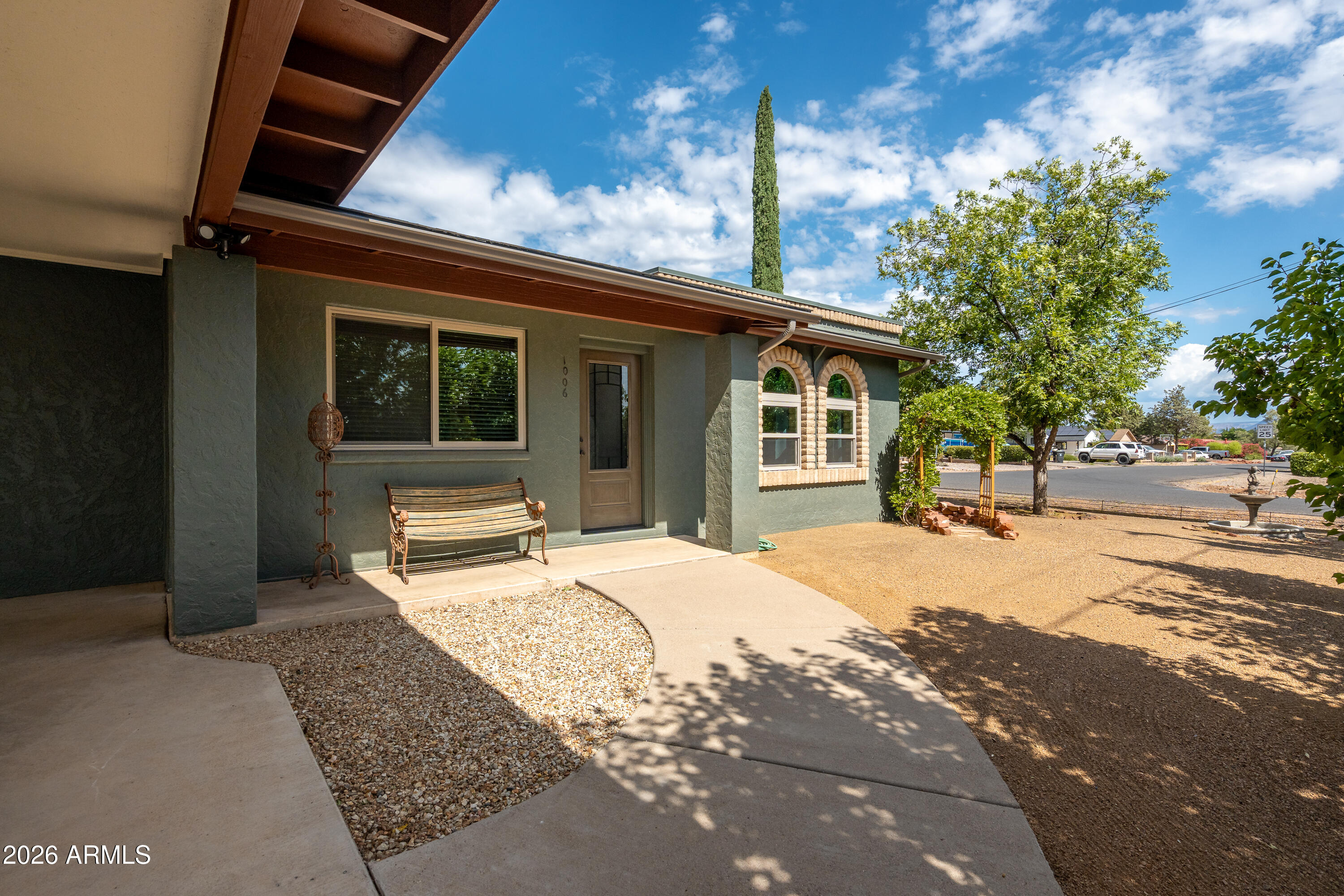 Completely remodeled and absolutely stunning, this move-in-ready home sits on a desirable corner lot with beautiful mature landscaping and a private block wall backyard showcasing breathtaking views of Mingus Mountain.  Every detail has been thoughtfully updated including a new roof 1/2023 and a new A/C 5/2026.  Inside, you'll find quality craftsmanship throughout featuring gorgeous knotty alder wood doors, Anderson dual pane windows (2022) and an inviting living room with a cozy fireplace.  Spacious family room opens to the backyard through french doors creating a seamless indoor-outdoor living.  The kitchen is beautifully appointed with Corian counter tops and ample workspace for cooking and entertaining. This gorgeous home is truly a rare find.