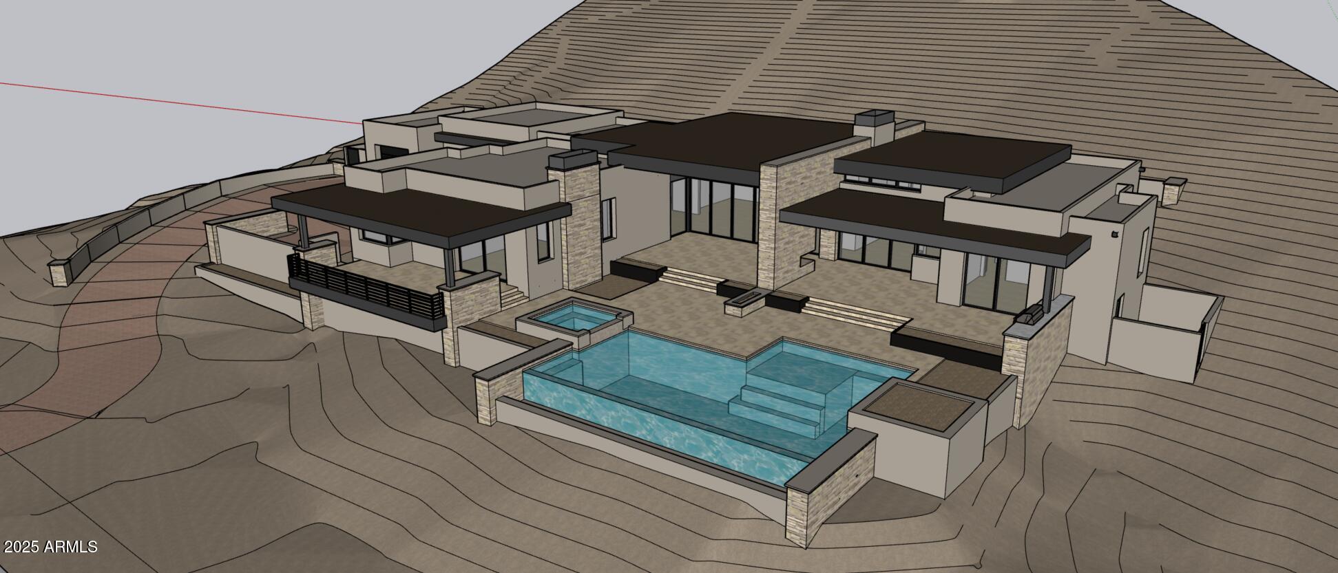 FULLY APPROVED CITY AND HOA PLANS for a beautiful 4100 foot 4 bedroom home with no interior steps and panoramic mountain, sunset and golf course views. Save yourself the multiyear arduous design and review process. This spectacular home was designed by noted architect Marvin Lunt. The hillside lot has an elevated platform that allows for generous vistas from east to west. The site originally hosted the championship tee for the 13th hole of the Geronimo golf course. That hole is framed perfectly from the main living area and outdoor patio. This area of Desert Mountain is quiet and secluded, yet just a few minutes away from the Sonoran Clubhouse, the heart of the 8200 acre community. Buyer is able to select the final interior design finishes.