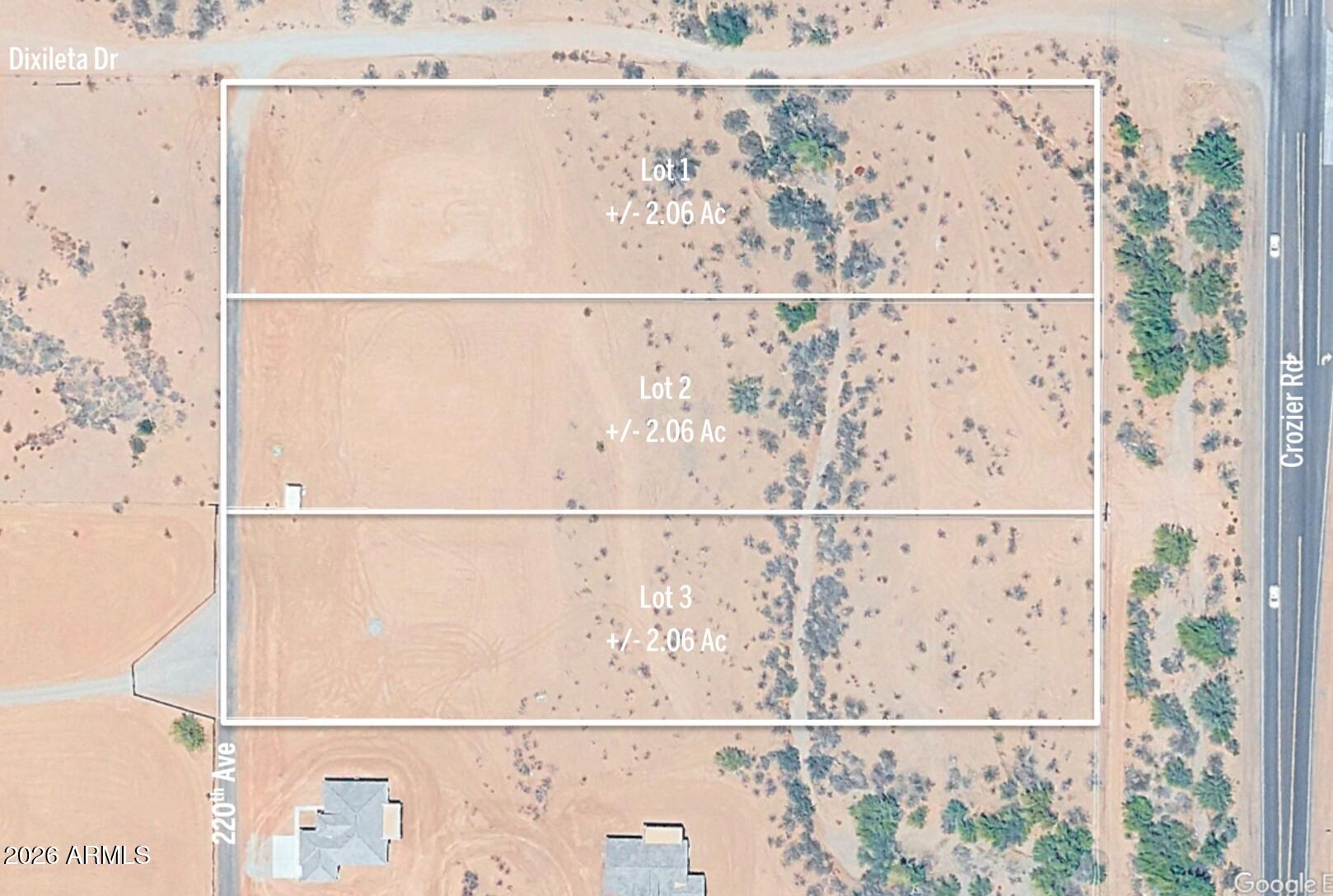 Great Location in Wittmann, AZ. Each lot has PAD sites already established. Shared Well is in place, with water lines to each lot. Electric has also been installed. These lots are ready to go. Perfect for a small builder or your own personal home.