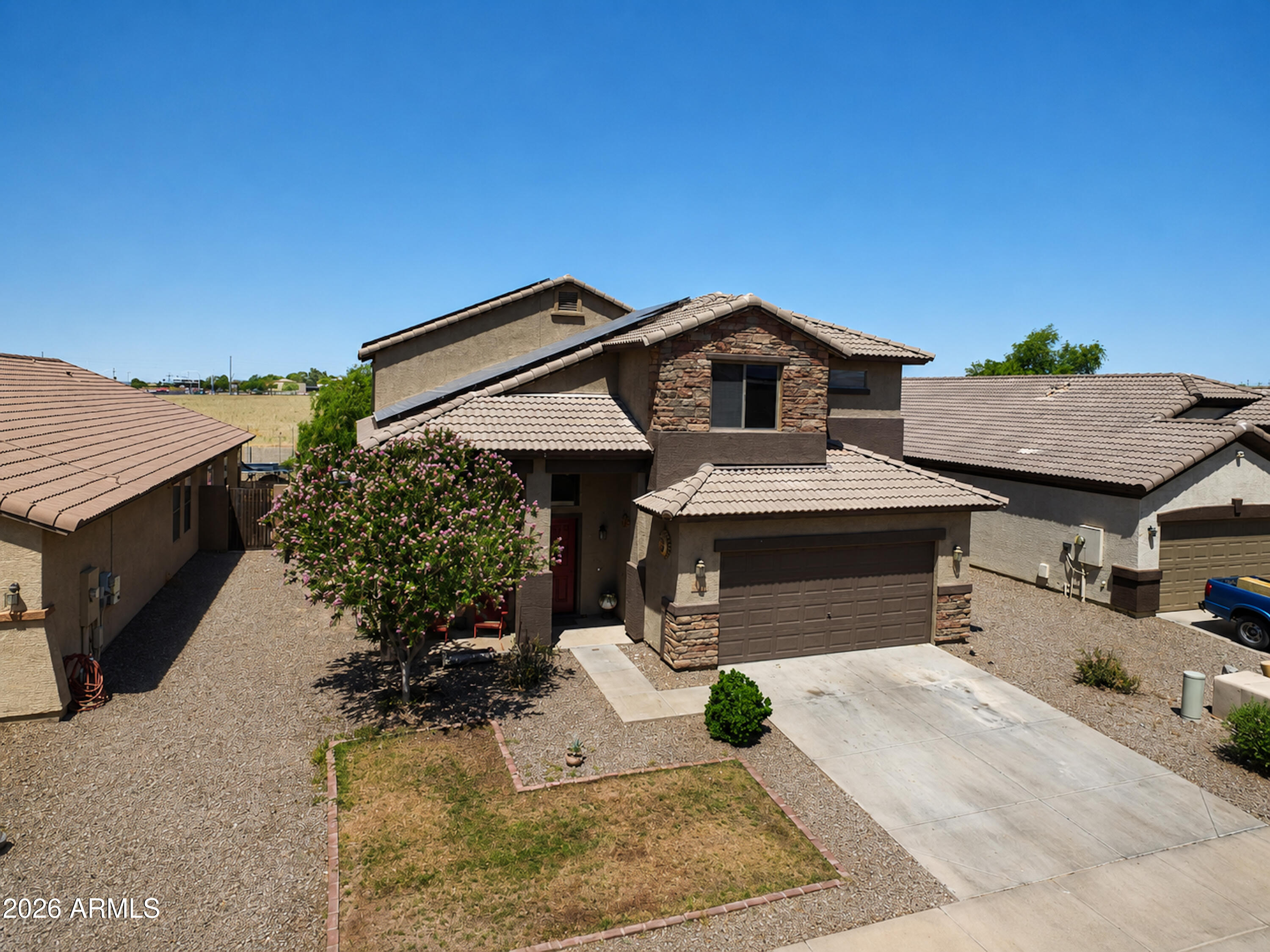 Welcome to this spacious 5-bedroom, 3-bath home located in the desirable Rancho Vista community in Buckeye. Offering over 2,500 square feet of living space, this two-story home features an open layout with generous living areas, a large kitchen with island and pantry, and flexible space for entertaining or everyday living.

The primary suite includes a full bathroom and ample closet space, while additional bedrooms provide room for guests, a home office, or multi-generational living. The backyard offers plenty of potential for outdoor enjoyment, and the 2-car garage adds convenience and storage.

Conveniently located near parks, schools, shopping, dining, and easy freeway access.