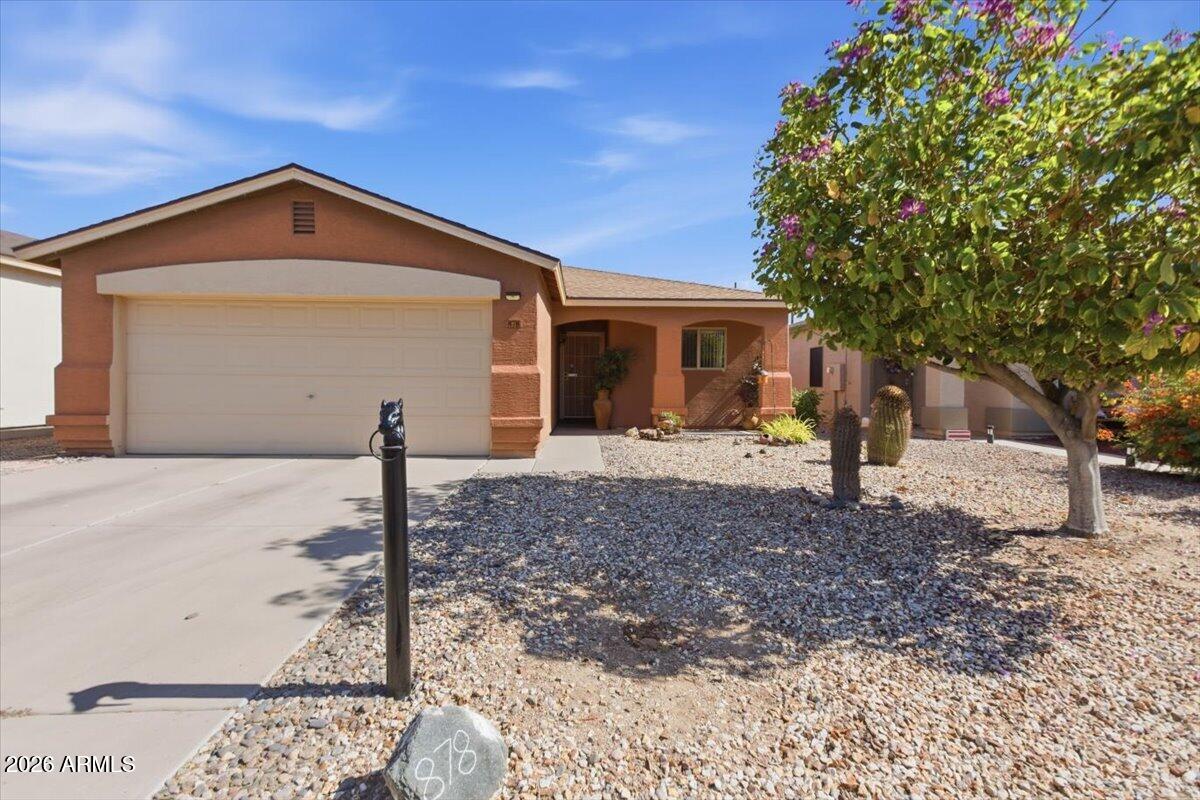 Nestled inside the highly sought-after Johnson Ranch community, this single-level 3BR/2BA home is one you'll want to experience in person. The open-concept layout buyers love blends comfortable living spaces with an updated kitchen and effortless flow throughout. A new roof adds peace of mind, while the single-story design creates easy, everyday living. Beyond the home, Johnson Ranch delivers a true resort-style lifestyle with 3 community pools & spas, a 9-hole pitch-and-putt golf course, pickleball & tennis courts, a disc golf course, basketball courts, a catch-and-release fishing pond, 31 parks with playgrounds, and over 300 acres of scenic greenbelts and walking trails--helping make it one of the East Valley's most recognizable and desirable master-planned communities to call home!