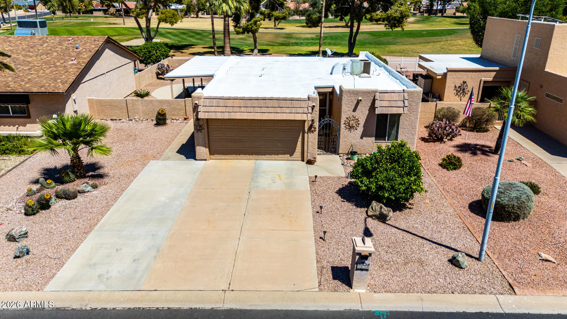 Enjoy resort-style living in this beautifully situated 1,400 sq ft home in Sun Lakes Country Club community. Perfectly positioned on the 7th hole just steps from the green, this property offers stunning golf course views and a serene, private setting. Inside, you'll find a thoughtfully designed layout with spacious living areas, abundant natural light, and seamless indoor-outdoor flow--ideal for both relaxing and entertaining. The home features comfortable bedrooms, a well-appointed kitchen, and inviting living spaces. Step outside to your patio and take in fairway views, morning sunrises, and peaceful evenings overlooking the course. Located in the vibrant Sun Lakes Country Club, residents enjoy access to premier amenities including golf, pools, fitness centers, dining and fun activities.