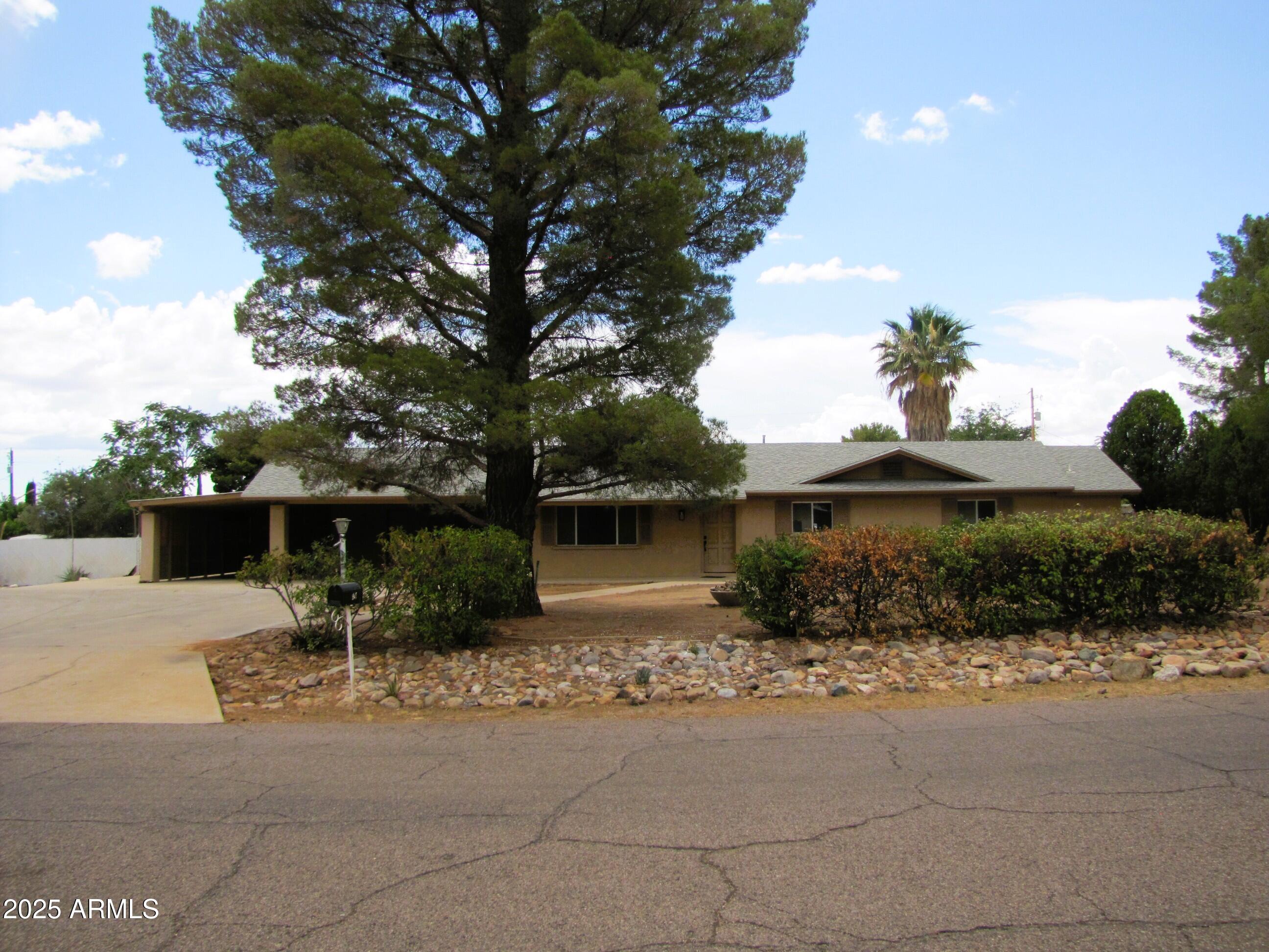 This recently updated, 4BR/3BA/3CP 2774 sq.ft. rental w/ swimming pool & spa is centrally located in Sierra Vista, AZ minutes from Ft. Huachuca, shopping, schools and Canyon Vista Medical Center. This rental includes 2 large living areas, central A/C, 2 primary bedrooms with en suite bathrooms, new vinyl floors and fresh paint. The yards are large and include a swimming pool and spa.