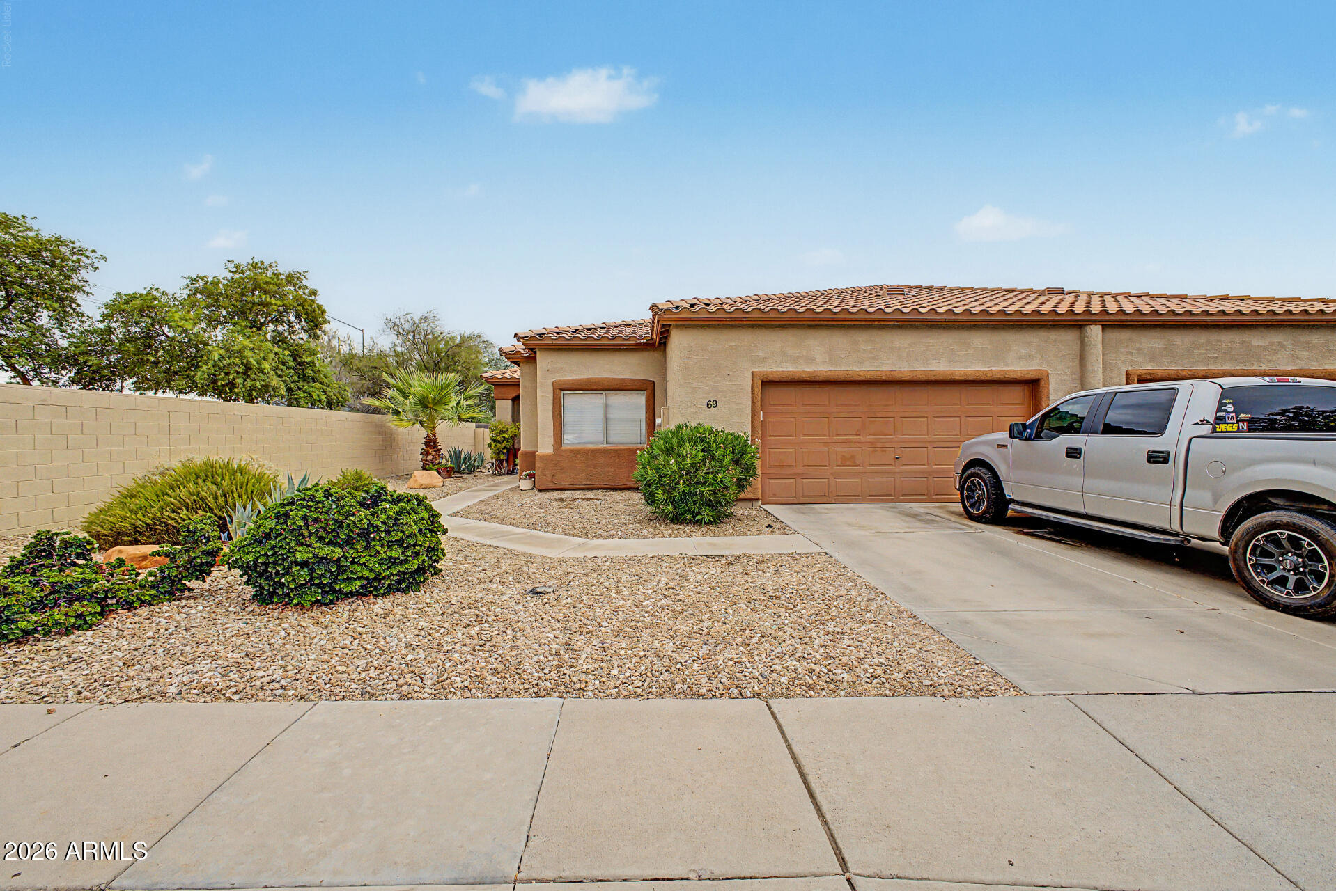 Welcome home to this great one story split floorplan 2 bedroom, 2 bathroom home with a den located in a private gated community. This home was updated with granite countertops and new kitchen sink in 2024, a new HVAC system in 12/24 and a new roof in 6/2025. This home has a great size master bedroom with ensuite bathroom that features a tub/shower combo, a walk in closet, double vanity and a water closet. The second bedroom is also a great size and is located right next to the hallway bathroom. Also featuring a 2 car garage, this home is ready for immediate move in. HOA: 
The HOA is managed by Metro Property Services and the community manager is Tracy Scoffield and her contact information is: (480) 967-7182 x 104 if you have any additional questions. 

The HOA features a community pool that is heated to 82, a spa that is heated to 104 in the winter time and they cover the following: Exterior maintenance, common area maintenance, roof repairs and replacement, monthly general pest and spot termite treatment and exterior painting when needed. If the home needs painting in between, that would be the owner's responsibility. 
The HOA does not cover any water, sewer or garbage. 

Home Features: 
This home features no interior steps, an attached 2 car garage with direct access into the home, a new roof was installed in 6/25, new granite countertops, kitchen sink and new HVAC system in 2024. 

The property is located off of Power Road and Brown road and is minutes from the 202 freeway, Red Mountain High School, Freemont Jr High School, parks, a variety of restaurants to eat, Golf Resorts, multiple bus stops and more.