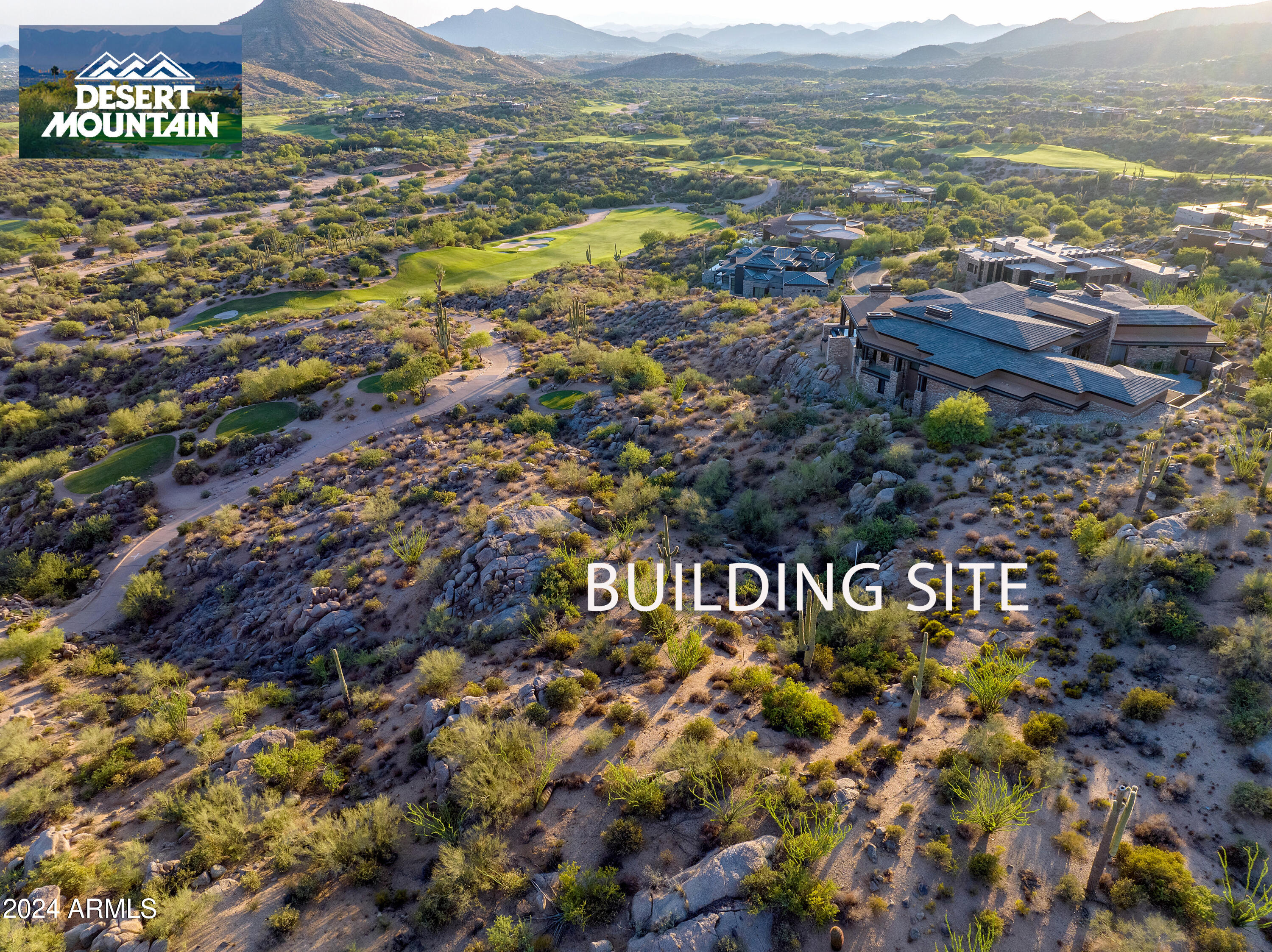 The best-remaining homesite in Scottsdale featuring Spectacular Views, Located in The Golf Community of Desert Mountain, Rated the Best in the World by Robb Report, with a coveted Membership available for purchase. Presenting the pinnacle of desert luxury, this unparalleled view lot stands as a testament to exclusivity within Desert Mountain. Poised as both the finest view lot and the last available golf course lot in this prestigious village, the opportunity to secure membership rights further elevates its appeal. Nestled atop an elevated vantage point, this home site offers an unparalleled panorama that encompasses Geronimo's iconic par 3 finishing hole and extends to encompass the sprawling landscapes of Cochise and Geronimo golf courses. The sweeping tableau extends even further, enveloping the valley in all its glory: a glittering tapestry of city lights, unobstructed sunset spectacles along the sunset canyon corridor, the majesty of numerous mountain ranges, and the verdant undulations of multiple golf course views. To the East, the seasonal snow-capped peaks of the Four Peaks of the Mazatzal Mountains provide a breathtaking backdrop.
From your rear patio, the view is an intimate affair with the acclaimed Cochise Geronimo Clubhouse, adorned with its signature patina copper roof, the 18th green, and the commanding Geronimo Statue. This location seamlessly marries exclusivity with convenience; a mere 60-second drive connects you to the main clubhouse and a brief 3-minute stroll lands you at the doorstep of the practice park and dog park. Privacy and proximity harmonize on this 1.3-acre home site, embellished with a wealth of open space and a sprawling expanse along the golf course.
Comprising a generous 21,200 square feet of building envelope, this home site beckons architects and visionaries to craft a residence that transcends the ordinary. Future Expansive windows will invite the outside in, allowing each frame to encapsulate the myriad of views that grace this domain. With a sought-after south-by-southwest solar orientation, the patio and pool areas become drenched in the warmth of winter sun.
Embedded within this landscape are natural granite boulders and the lush flora of the Sonoran Desert, further emphasizing the innate connection between your future desert dwelling and its mystic surroundings. This setting warrants nothing short of the finest architects and builders in the Southwest.
Should there be a superior lot to be found, seize it without hesitation. If not, recognize that this is the crowning jewel among desert view lots, a canvas upon which to paint the masterpiece of your desert dream.