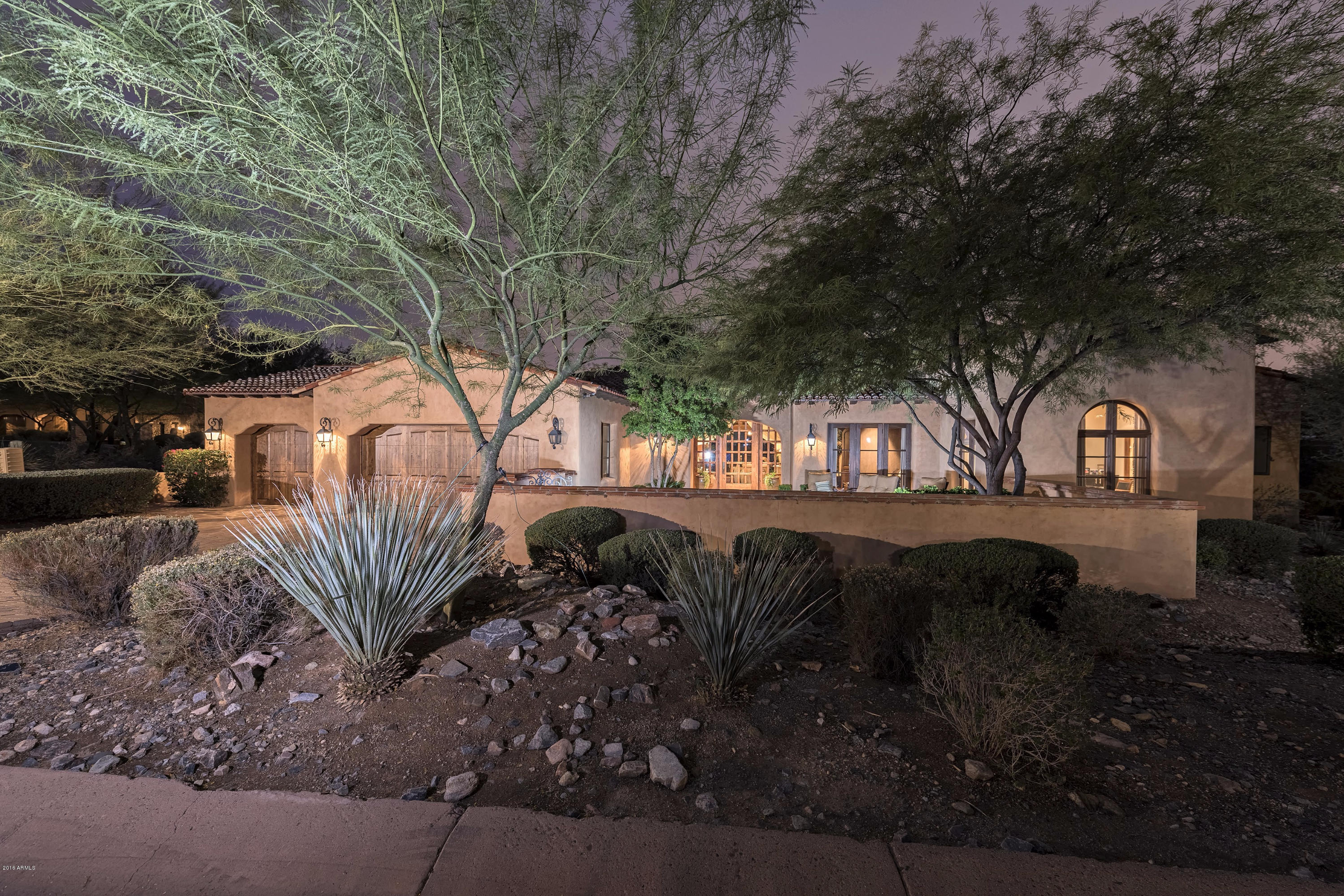 Extremely popular Plan 3 Casita situated on a Premium lot that is walking distance to the Silverleaf Club and backs to a Preserve boasting privacy and City Light Views.  Open Space flooplan with zero interior steps, Beautiful floor to ceiling sliding glass doors that completely open up to the incredible backyard for indoor/outdoor living. Venetian Plaster and high-end finishes throughout, a spacious Master bedroom with views, Guest Bedroom, Office (that can easily be a 4th bedroom), Media Room and a Detached Guest Casita with kitchenette. The backyard is an entertainer’s delight with grass area, outside bar, built-in BBQ, putting green, fire-pit, spa and sparking negative edge pool with water features.  This home must be seen to be truly appreciated.