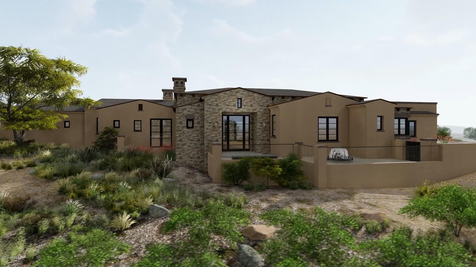 For one of the finest custom built homes on a one-of-a-kind Desert Mountain lot - look no further! This Poetzl Architecture designed & Lineage Homes custom built masterpiece sits on a large peninsula lot at the end of a cul-de-sac in the beautiful Village of Painted Sky.  Just under 1 and ½ acres the home site is situated between the 15th and 16th fairways of the Apache Course overlooking the lake on the 15th fairway. The surrounding panoramic views are breathtaking including the famed Apache Peak, gorgeous sunsets, and city lights. The flowing transitional floor plan showcases huge living areas, walls of retractable doors, and massive covered patios -- ideally designed for Arizona indoor/outdoor living at its finest. The interior finishes are of the highest quality from stone and wood flooring to smooth beamed ceiling accents, to luxury kitchen with oversized island and stunning stone countertops. The 5,770 s/f residence includes 5 bedrooms and 5.5 baths including a two room casita.  The light and bright kitchen features top-of-the line appliances including Wolf and Sub Zero and walk in pantry.  A large separate dining area features a full wet bar, walk in glass wine room, and a retractable window wall to the patio. The master is large with a fireplace, luxurious bath and huge walk-in closet with island, built-in cabinetry, and washer and dryer. There are three additional bedroom suites (one easily converted to office), a powder room, large laundry room, and casita with living room, kitchenette, large bedroom and bath. Huge outdoor living area includes outdoor kitchen, pool, spa, and fire pit!