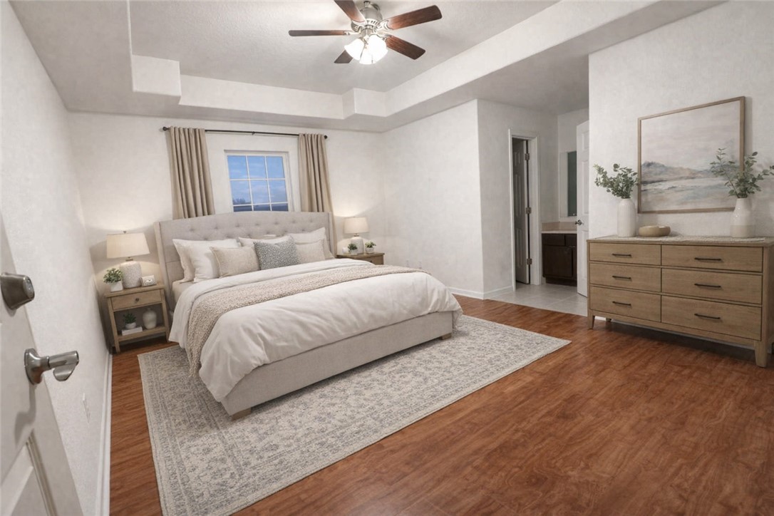 Located in a quiet neighborhood just North of local schools near the city park, about 5 minutes away. Your next home provides an open functional layout as you comfortably enjoy your freshly painted, 3-bedroom and 2-bathroom residence with high-vaulted ceilings living room. Your kitchen features a large walk-in pantry with double French doors into spacious backyard perfect for outdoor activities such as continuation of established raised garden, entertaining, or just relaxing within a fenced in back with much room for growth. Brand new gutters/downspouts to be installed too! This home was professionally wired to use a 6000k portable generator and includes a dedicated junction box (cable included) conveniently located outside. Additionally, live in a comfortable environment provided by the 3.5-ton HVAC unit installed less than 5 years ago. Look for the 6 each 4K HD Video security cameras (which can be expanded) and a doorbell camera that provides a level of security you’ll be resting well at night.