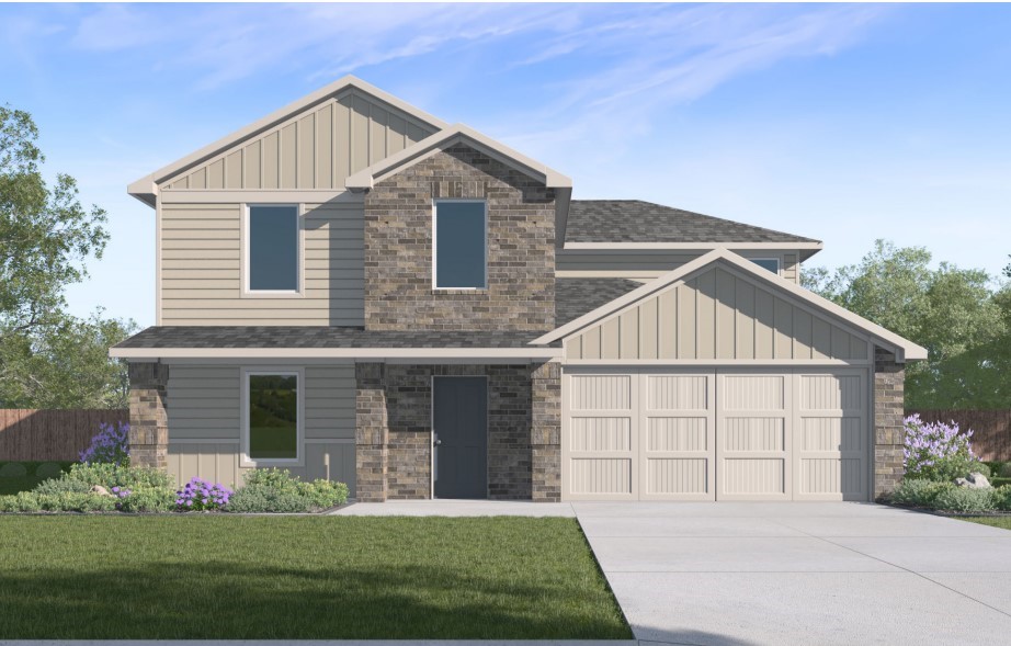 The Charming Carson plan in Whispering Springs offers 4 bedrooms and 2.5 bathrooms! The primary bedroom and ensuite are located on the first floor, while all other bedrooms are located upstairs. Upon entering, you’ll find a spacious kitchen open to the dining area and living room, perfect for entertaining! This plan features an upstairs game room! The downstairs will have LVP throughout, with carpet in all bedrooms, game room and on the stairs. The ensuite features a walk-in shower! These homes will have brick with Hardie® siding per plan. Parcel and tax TBD. HOA will have a $100 cap fee.