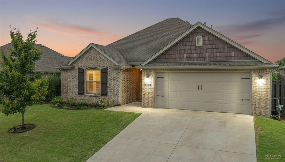 Meticulously maintained and built by Riverwood Homes, this 3-bedroom, 2-bath home blends comfort, style, and outdoor living. The split floor plan and open-concept layout feature upgraded tile flooring, crown molding, and a cozy gas fireplace. The kitchen offers granite countertops, upgraded backsplash, center island, walk-in pantry, stainless steel appliances, and gas range. The private primary suite includes crown molding, whirlpool tub, walk-in shower, and dual granite vanities. Outside, enjoy the extended composite deck with hot tub, covered patio, and beautifully maintained exterior—perfect for relaxing or entertaining guests! Less than one mile from Bentonville West High School, 1.2 miles to Gamble Elementary School, 9.2 miles from XNA and 7.8 miles from Walmart Home Office. Don’t miss your chance to make this move-in-ready home yours today!