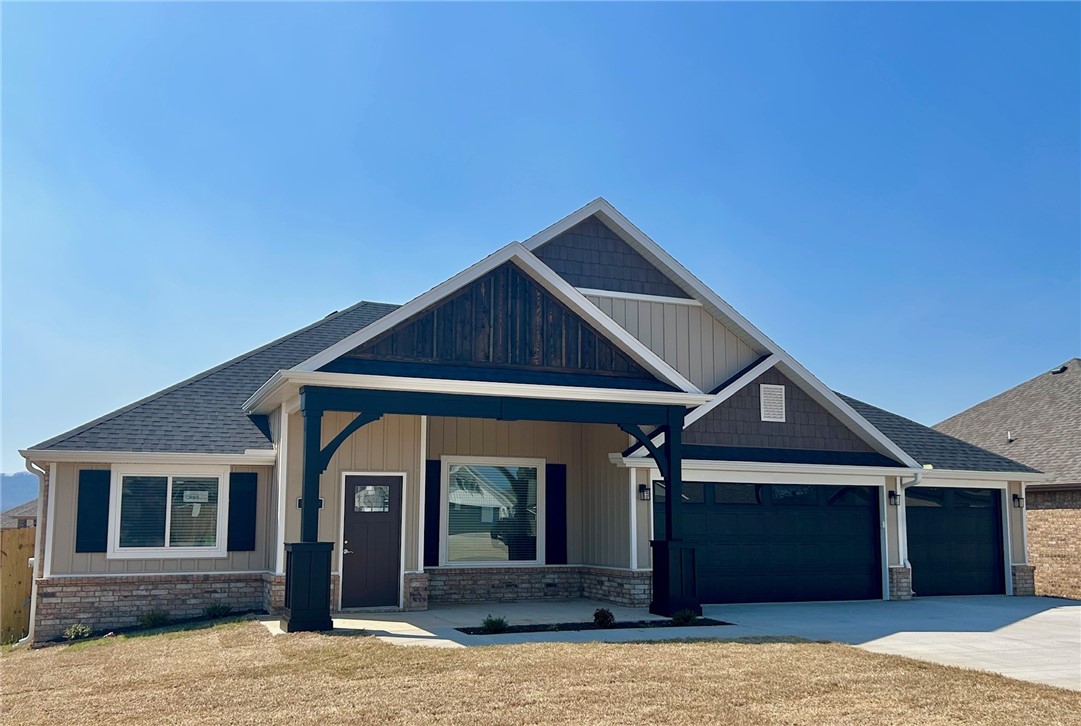New to the Market in highly sought after Snyder Grove Subdivision in Prairie Grove. This is a spacious 1 story home with 3 bed / 2 bath. Crown molding and beautiful built in bookshelves.  Open floor plan . Primary bedroom has a huge walk-in closet and the ensuite is very good size with a walk in shower. Kitchen is open with stainless steel appliances and granite countertops. 3 Car Garage. Large covered back patio.  Close to Reiff skate park and Prairie Grove Aquatic Park.  House is new construction and will be cleaned in the next few days. Taxes are based on new construction and subject to change.