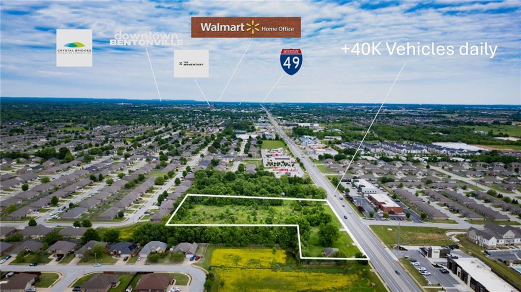 Rare opportunity to own 4.22 acres of commercially zoned land with premier frontage along Highway 102 in Bentonville. Positioned in a high-growth corridor with traffic counts exceeding 40,000 vehicles per day, this property offers exceptional visibility and accessibility for a wide range of commercial developments. Ideal for warehouse, hotel, strip center, or mixed-use projects. Located approximately 4 miles from the new Walmart Home Office and less than 5 miles to I-49, placing it in the center of ongoing expansion and development in Northwest Arkansas. Excellent potential for investors, developers, or owner-users seeking high-exposure property in a rapidly growing market.