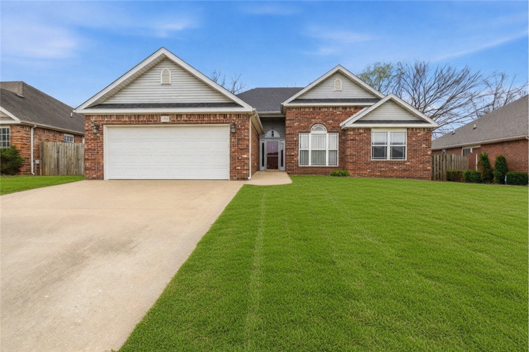 Back on market! Here's another opportunity to make this inviting Centerton home yours. Vaulted ceilings, a cozy fireplace, and an open-concept layout create a bright, comfortable living space that's perfect for everyday life and entertaining. The kitchen features stone countertops, a tile backsplash, and ample prep space, while the primary suite offers a double vanity and walk-in shower. A unique loft in one of the guest bedrooms adds flexible space for a reading nook, play area, or extra storage. With a functional floor plan, timeless appeal, and room to personalize over time, this home is ready to welcome its next owner. Refrigerator, washer, and dryer all convey.