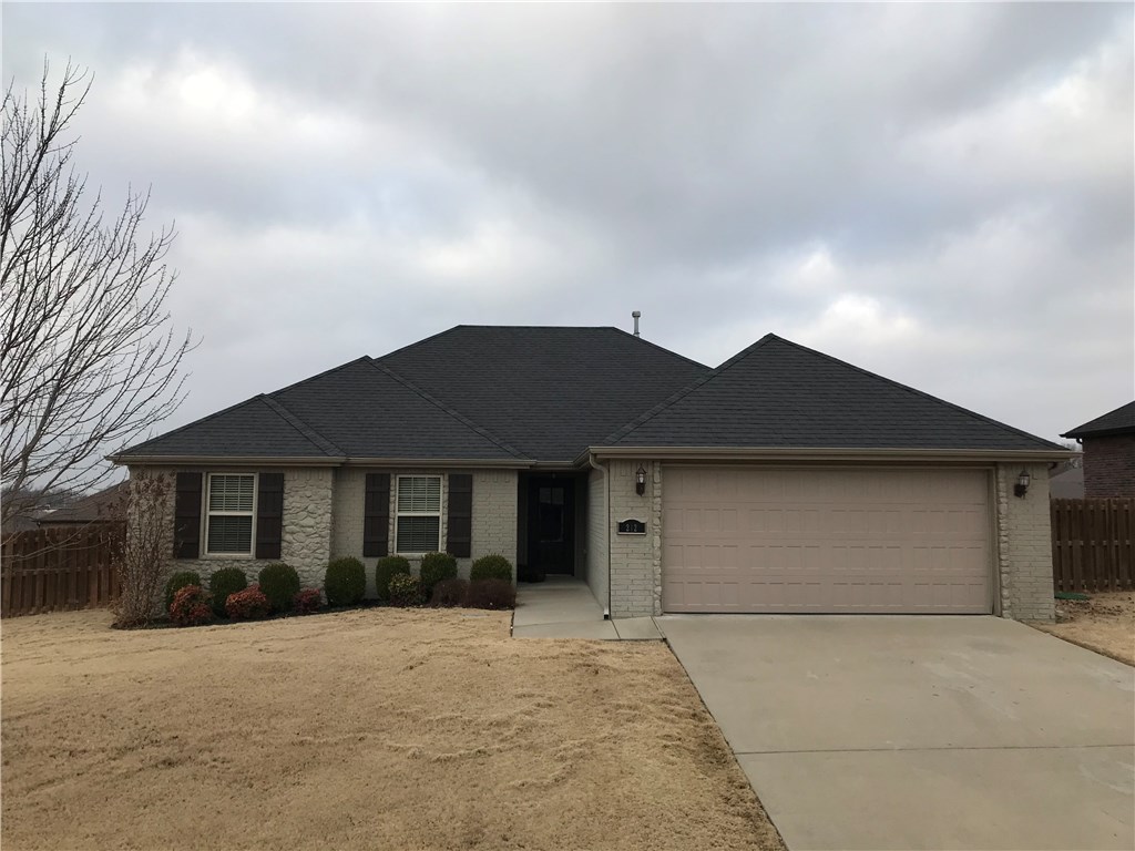 Fabulous floor plan in this 3 bedroom, 2 bath home.  Features central vac, home security system, front irrigation, gas log fireplace, nice back deck overlooking large backyard with fire pit and stained privacy fence, new carpet and paint. Stainless steel refrigerator to convey.  Granite counter tops in kitchen and bathrooms.  Great location close to I540 and schools.