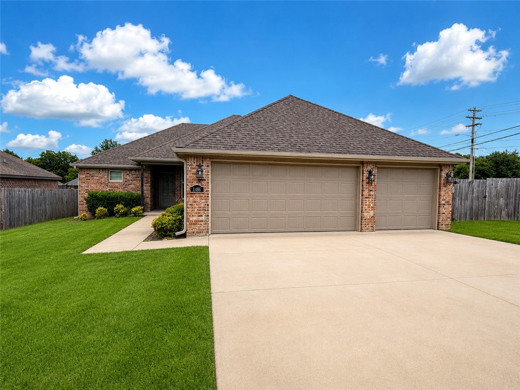 Nice all brick home in Southeast Fayetteville. Home features 3 bedrooms, 2 bathrooms, split floor plan, wood floors in living room complete with gas log fireplace, SS appliances. Jacuzzi tub with separate shower in master bathroom. Granite countertops, covered back patio, fenced year, & 3 car garage.