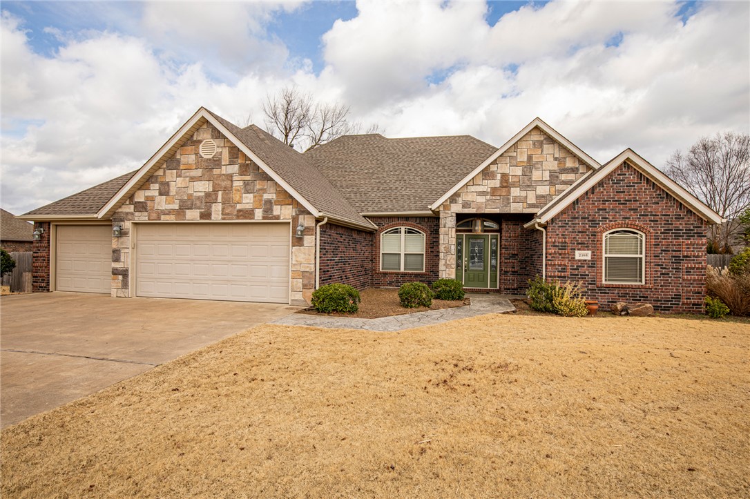 Great home in Wildwood Subdivision. Home is a 4 bedroom, 2 bath home plus office. Features split floor plan, hardwood flooring thru main living area, tile in kitchen and baths. Formal dining room. Granite counters and stainless appliances. Gas fireplace in living room. Lots of crown molding throughout. Master bath has new tile shower and separate jetted tube, dual sinks and large walk-in closet. Lots of storage. 3 car garage, fenced yard, storage shed and deck. Community Pool.