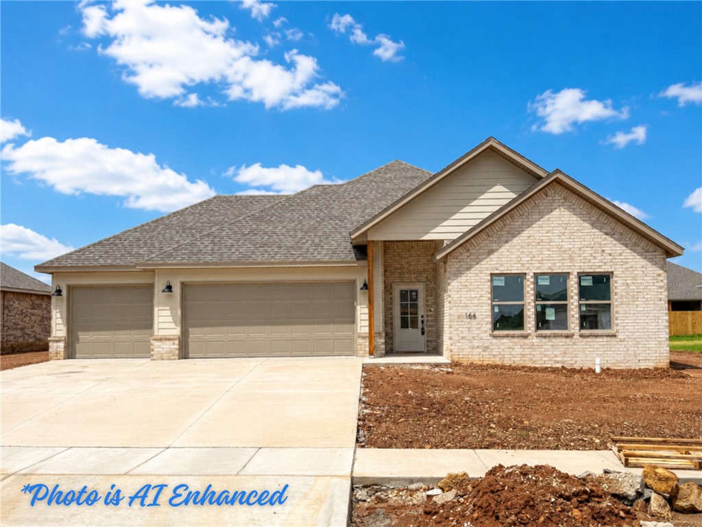 This stunning new construction home offers the perfect blend of style and functionality with two spacious living areas and designer finishes throughout. The main living room features a vaulted ceiling, large windows, and a gas log fireplace. The second living area provides flexible space or a cozy retreat. The kitchen is beautifully designed with extra cabinetry featuring soft-close doors and drawers, quartz countertops and a gas range. The primary suite offers a luxurious bath with a freestanding tub, fully tiled shower, separate vanities and ample storage. LVP is installed throughout the home. Extras include a mud bench, 3-car garage, solar decking in the attic, full sod, fence, and gutters.