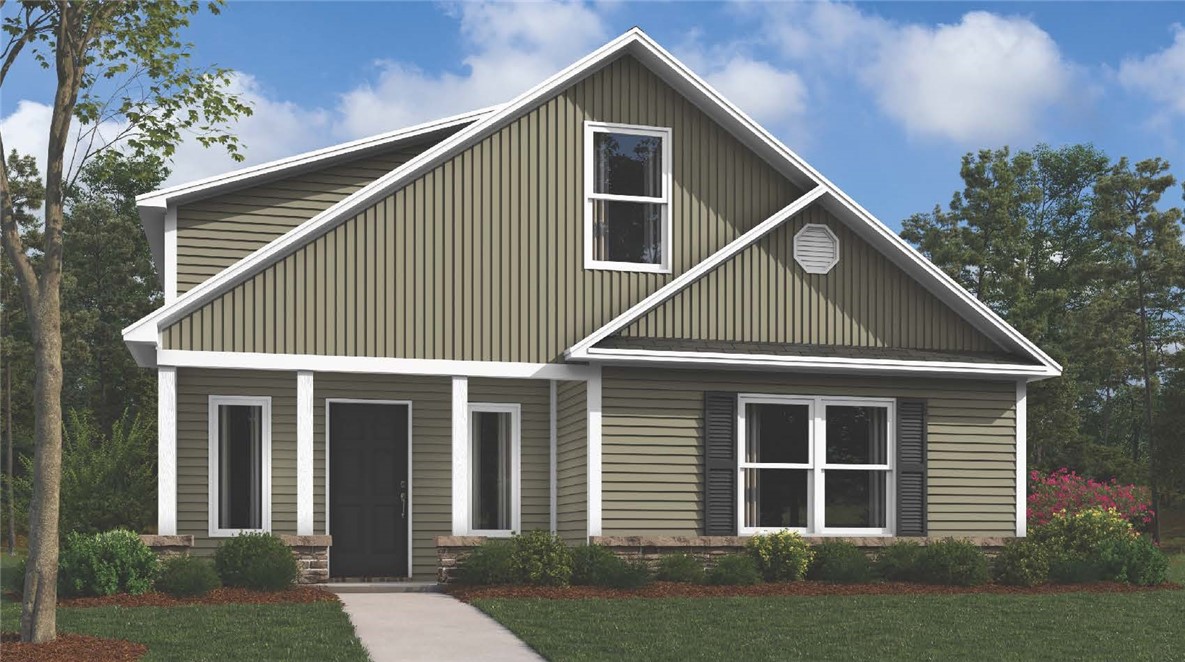 The lovely Ellie plan is loaded with curb appeal with its welcoming covered front porch and front yard landscaping. This home features a 2-story plan with 3 bedrooms, 2 bathrooms, a large living room, a cozy dining area, and a charming kitchen fully equipped with energy-efficient appliances, generous counter space, and a pantry for ease of meal preparation. Plus, a bonus room on the second floor. Learn more about this home today! *Photo are of similar model.
