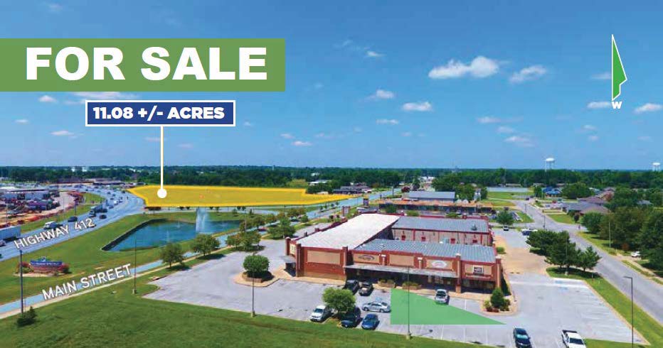 11.08 +/- acres available on the corner of Highway 412 and Main Street in Siloam springs, Arkansas. The property helps make up the new retail hub of Siloam Springs fronting Highway 412. Near major retailers such as Walmart and Lowes as well as several fast food and retail shopping centers.