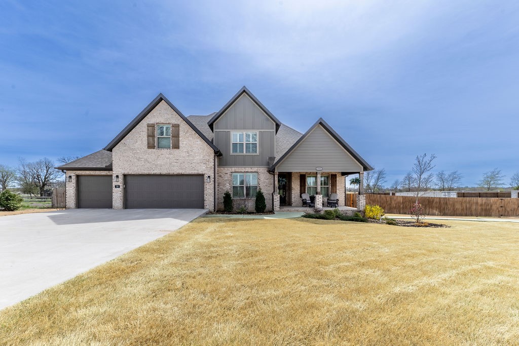Check out this amazing home on 1.38 acres in West Springdale! Pre-Inspected, Home Warranty, and Pre-Title Search!
This stunning home greets you with its large front Covered patio, 2 concrete parking areas, 3 car garage & Privacy Fencing. 4 bedrooms plus office(with closet) and upstairs bonus, 3 full baths, (master suite, guest bedroom, & full guest bath on main level) spacious kitchen and dining area, and open living area with gas fireplace. Shiplap accent wall in Primary, large jacuzzi tub, his and her vanities, and tiled shower. Private entertaining backyard heated pool and pavillion with added bathroom/changing area.