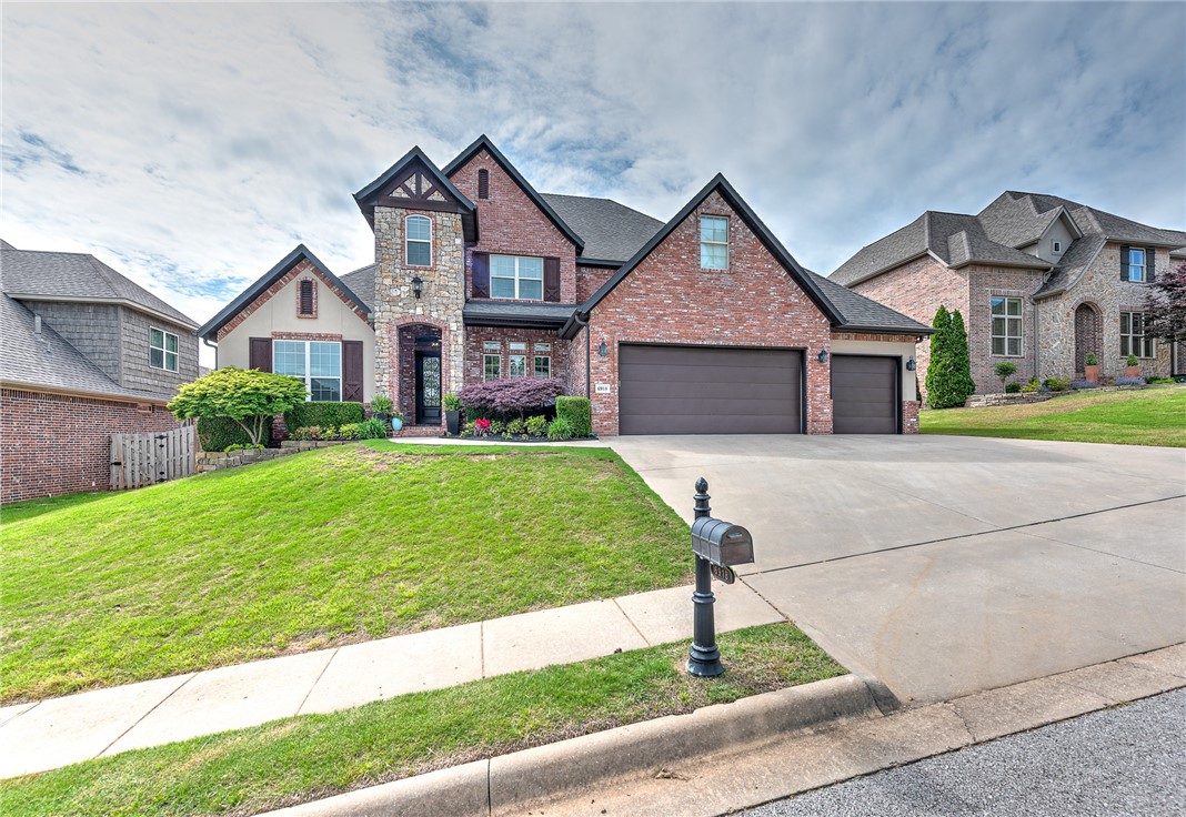 Stunning home nestled on an a very nice, fenced, private lot inside highly sought after Shadow Valley gated golf community in Bentonville School District. The 5 bdrm, 4.5 bath open floorplan, has  an office on main level, a 2nd living room on main level, a large media room on 2nd level as well as a 2nd level attic area that has mechanicals and makes a great storage. Walk in to the grand entrance w/ 12 ft ceilings, upgraded designer lighting, whitewashed stone gas fireplace, home audio surround sound & hardwood floors. Entertain in the formal dining room or gourmet kitchen w/ gorgeous granite countertops, built-in island w/ wine fridge, double ovens, walk-in pantry, built-in seating area & adjacent storage lockers. 1st floor also includes the master suite & 2nd bdrm w/ full bath. 2nd level features 3 bdrms w/ large walk-in closets, media room & 1 walk-in attic space. Too many updates to list but have a list that can be sent on request.