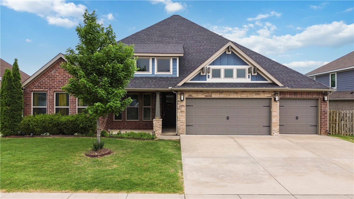 Enjoy the perfect blend of luxury, comfort, and convenience in this stunning EAST facing home located just steps from Bentonville West High School. Spend your afternoons at the neighborhood pool and clubhouse or relax by the stocked community pond. Inside, you’ll fall in love with the impressive floor-to-ceiling stone fireplace, gorgeous wood beams accenting the cathedral ceilings, elegant wainscoting, and designer touches throughout. The thoughtfully designed kitchen features a spacious walk-in pantry and stylish butler’s pantry, perfect for entertaining and everyday living. This home is also plumbed for both a central vacuum and irrigation system for added convenience. Step outside to enjoy the extended back patio, two covered porches, and two cozy fireplaces that create inviting spaces to gather year-round. Homes with this level of style and amenities rarely last long!