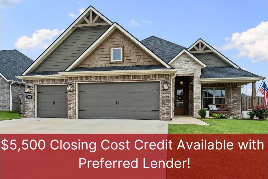 $5,500 lender credit toward closing costs with approved lender!
Welcome to this beautiful Diamond Estates home on a spacious corner lot with 3-car garage, storm shelter, blinds throughout, and charming front porch swing. Main level features a large primary suite plus a second bedroom with ensuite bath and murphy bed. Upstairs offers two bedrooms with a Jack-and-Jill bath. The open kitchen/living area includes stained beams, granite counters, engineered hardwoods, abundant storage, built-in desk/bar, mudroom, and shiplap accents. Enjoy a level backyard with outdoor fireplace and playground that conveys. Walking distance to Bentonville West and close to the neighborhood pool, clubhouse, and nearby trails. A perfect blend of space, style, and location—must see!