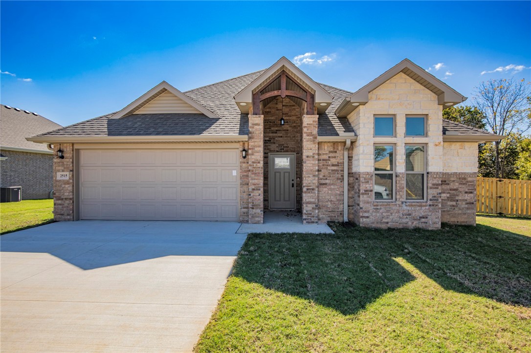 New Construction home in Pea Ridge. 4 bedroom 2 bath home. Open floor plan. Living room and kitchen have wood style ceramic tile flooring. Kitchen features quartz counter tops, stainless appliances including over the range microwave. Large pantry. Master suite includes separate tile shower/soaking tub and large walk in closet. Large fenced back yard.