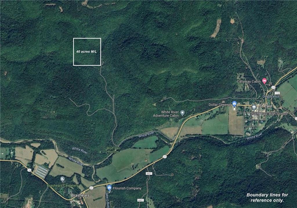 Endless Possibilities Await on This 40-Acre Wooded Retreat in Madison County!
Discover the beauty and serenity of the Ozarks with this 40-acre parcel nestled in nature's embrace. This secluded property offers a scenic landscape ideal for building your dream home, rustic cabin, or simply enjoying as recreational land. Towering mature hardwoods cover the rolling terrain, providing a peaceful habitat for abundant wildlife—bear, deer, and turkey are frequent visitors. Don’t miss your opportunity to own a private slice of the Ozarks! 
Located just 15 minutes from the convenience of St. Paul, Arkansas (Post Office and Dollar General), this property offers the perfect balance of privacy and proximity to amenities.

Note: Property is currently landlocked. Seller is actively working with an attorney to secure legal access via easement or right-of-way.