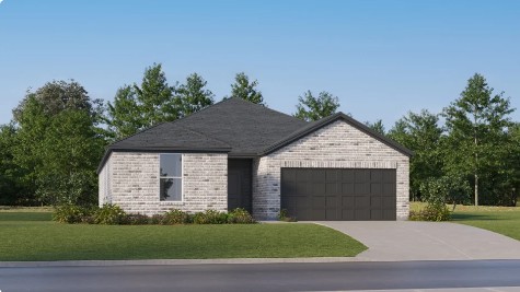 The Hendrix — a striking single-story home that blends modern design with everyday versatility. With 4 bedrooms, 3 bathrooms, and a flex space, this home offers the perfect balance of comfort and function. An open layout brings together the kitchen, dining nook, and family room, creating a seamless space ideal for gathering and entertaining. The kitchen stands out with quartz countertops, stainless steel appliances, and generous prep space. The private owner’s suite is tucked toward the back of the home, offering a quiet retreat with a spacious en-suite bathroom and walk-in closet. Three more bedrooms are thoughtfully positioned to provide comfort for family members or guests, with easy access to two additional full bathrooms. A versatile den adds even more flexibility, perfect for a home office, playroom, or media space. A convenient two-car garage provides plenty of room for storage. With its smart layout, elevated finishes, and adaptable living spaces, The Hendrix is designed to fit your lifestyle from day one.