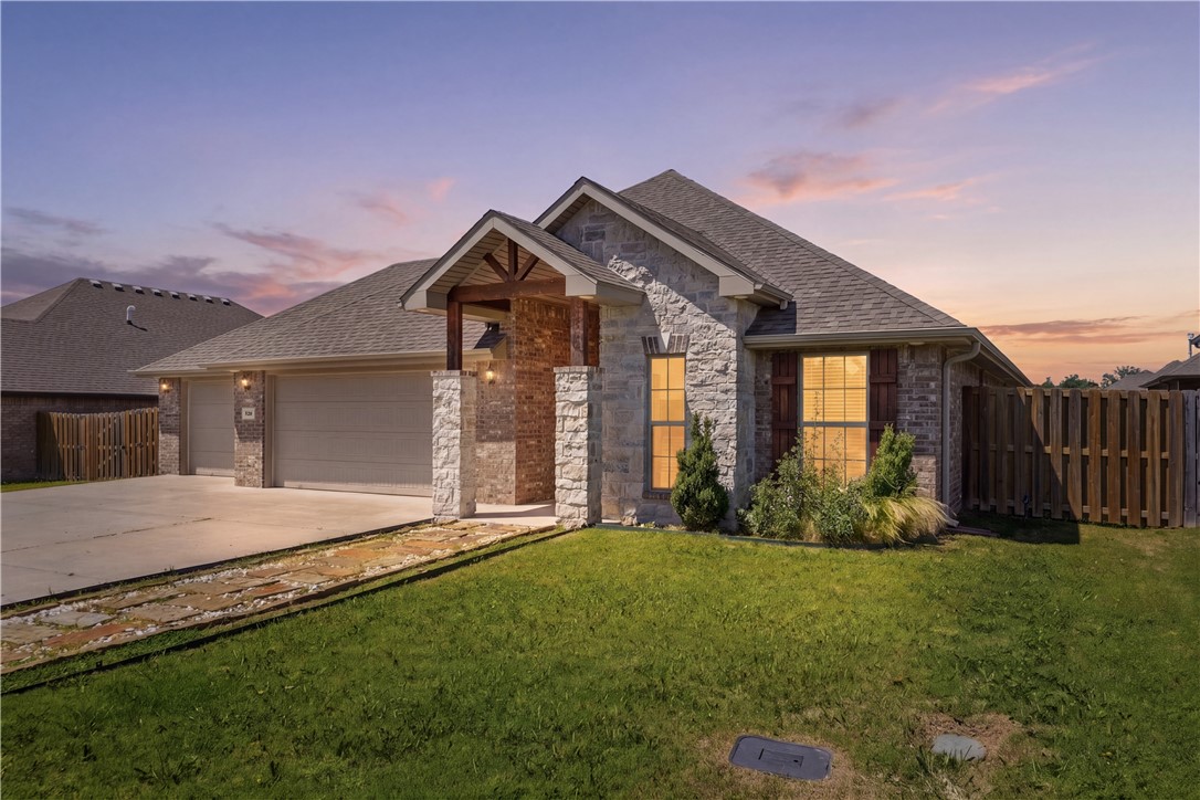 A very desirable Home, neighborhood & location A Schuber Mitchell Home. 3 car garage. Fenced in back yard w/ covered patio & fan w/ pavers leading to a fire pit. Open floor plan 4 bedrooms & 2 full baths. You are 10-15 minutes to downtown Bentonville & or the Walmart Campus. 10 minutes to Coler Mountain Trails. Mountain biking & walking park & all Family amenities you could ever want nearby from shopping, great restaurants to trails to explore!  The picture with furniture is what it could look like- Virtually staged.