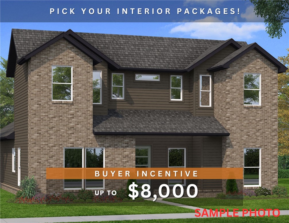 Discover this stunning modern home in the perfect East Fayetteville location—just a short walk to beloved Gulley Park! Fraser floorplan featuring designer finishes throughout! Pick your interior package! Enjoy a spacious open floorplan with a large living room, electric fireplace with tile to the ceiling, and beautiful wood flooring. The chef’s kitchen boasts 3cm quartz countertops, stainless steel frigidaire professional-grade appliances, custom cabinets to the ceiling with soft close door hinges, vented hood, and a walk-in pantry. The luxurious primary suite includes hardwood floors, custom beams, and a spa-like bathroom with walk in tile shower, soaking tub, double sinks and walk in closet. Entryway with accent wall, pocket office, secondary bedroom downstairs, cubbies to keep you organized, large covered patio, and included blinds and gutters, this home blends comfort, style, and convenience in one unbeatable package. POA maintained lawncare and access to Niokaska Creek Trail from the neighborhood!