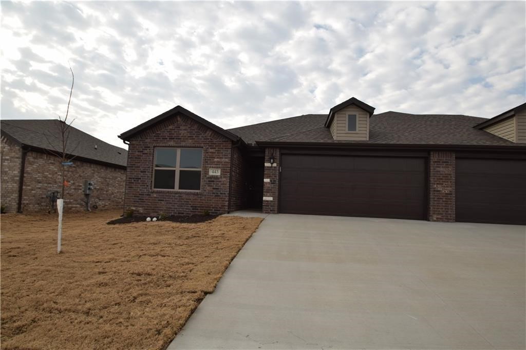 Newer duplex in great location! Close to the Wal-Mart neighborhood market on Hwy 102 and Green House Rd in Bentonville, 3 bedroom split plan, 2 baths, open living space, wood look tile in main living space and carpet in the bedrooms. Kitchen has gas range, granite and pantry. Refrigerator and washer & dryer provided. Wood privacy fence back yard. Lawn care included. No smoking. Pets negotiable with owner approval.