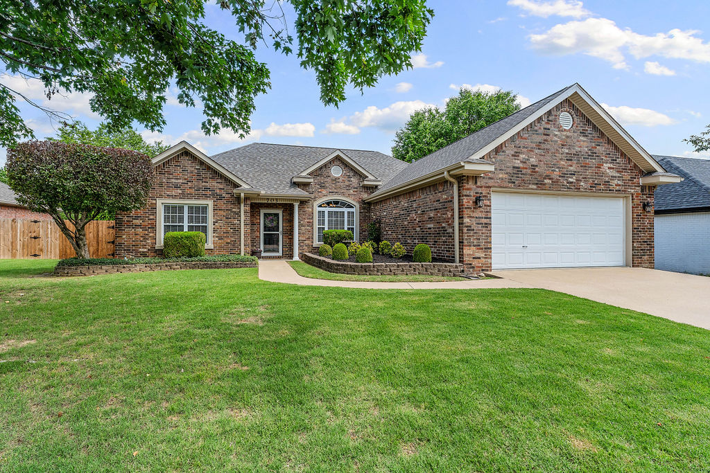 Located just minutes from the new Walmart HQ, Downtown Bentonville, NWACC, and premier bike trails, this well-maintained 3-bedroom, 2.5-bath home has a location that is hard to beat. The split floor plan provides privacy with the primary suite situated separately from the two additional bedrooms, which are connected by a convenient Jack-and-Jill bathroom.
The brick exterior adds timeless curb appeal, while the fenced backyard creates a private outdoor retreat with plenty of space to relax, play, or garden. An outdoor storage shed conveys with the property, offering additional storage and flexibility. Major updates include a roof that is only 2 years old and an HVAC system replaced just 1 year ago, offering added peace of mind for the next owner. Complete with a 2-car garage and easy access to shopping, dining, schools, and recreation, this home is sure to stand out!  Ask for the video tour link or schedule your private showing.