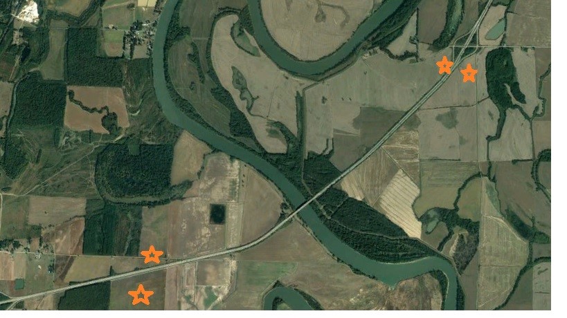 Farm land ready to produce soybeans, rice and wheat. USDA Farm #1632. 4 separate parcels can be purchased individually or together. Total cropland 277.39 acres.