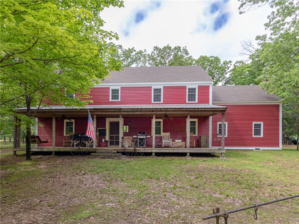 If your soul longs for the days of Covered wagons and Colt revolvers instead of Covid and Crypto currency, then this is your new homestead!  Historically accurate and period correct re-creation of a true 1800's Saltbox home.  From the hand hewn Fir and Alder beams to the hand scraped wood work through out, this home remains planted firmly in simpler era.  Wide plank wood floor with square nails, custom paint/wall treatments and authentic hardware throughout.  Don't be fooled by the 1800's look, modern touches like Anderson windows, Granite counter tops, Alder cabinets and central HVAC are not in short supply either. Heated shop, multiple outbuildings, horse stalls and livestock drinkers.  Whether drinking sweet tea from a Mason jar on the porch while enjoying the view, reading your favorite book by the native stone fireplace, grooming horses in the barn or working with the cows in the pasture.....this place truly has it all.  Hitch the wagons, load the mules and make plans to come see this truly unique opportunity.